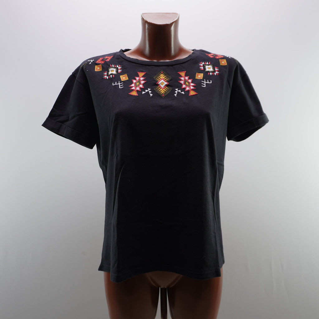 Camiseta de Manga Corta Hands para Mujer - Negro, M (Usada en Muy Buen Estado)