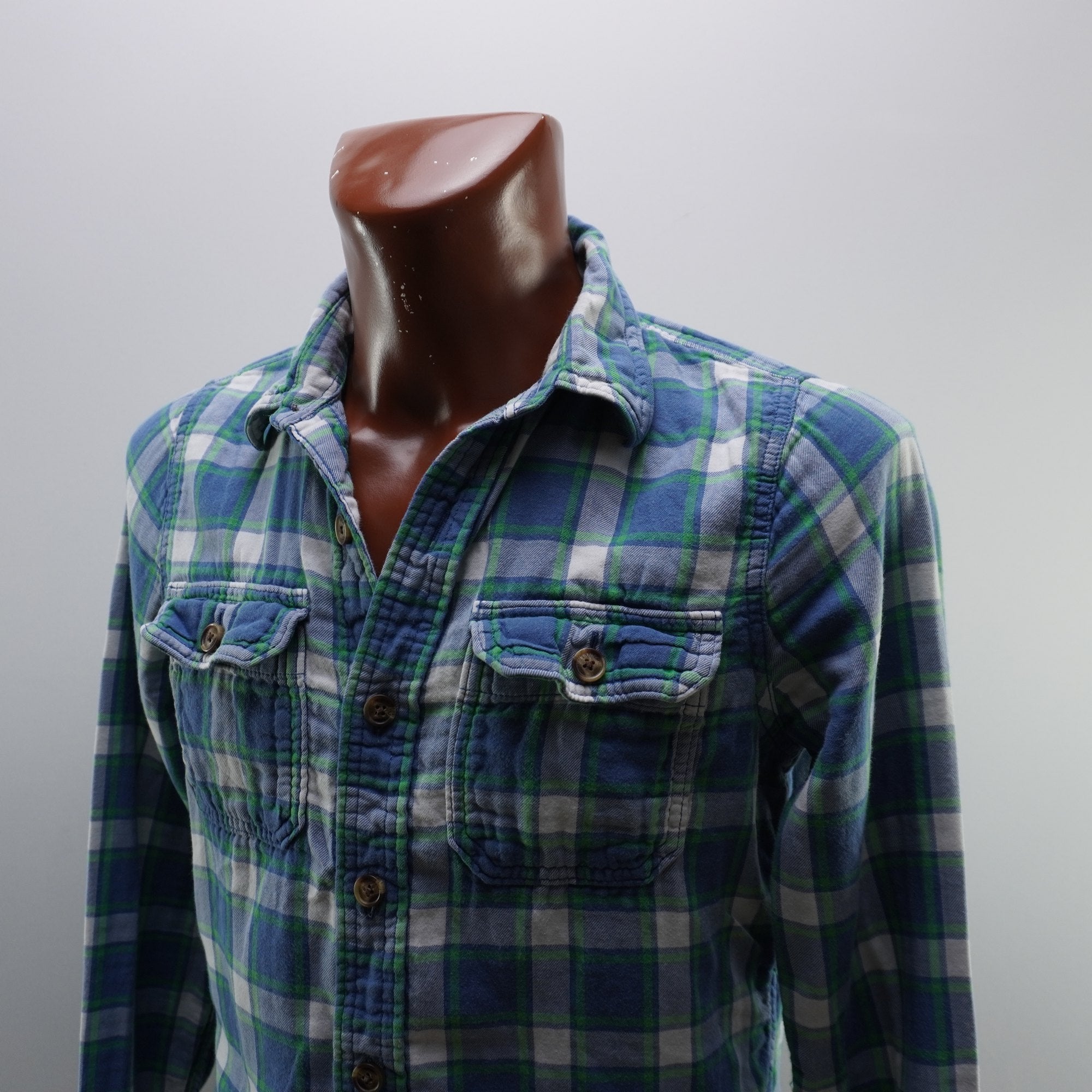 Camisa Abercrombie & Fitch para Hombre Usada - Verde a Cuadros, Largo
