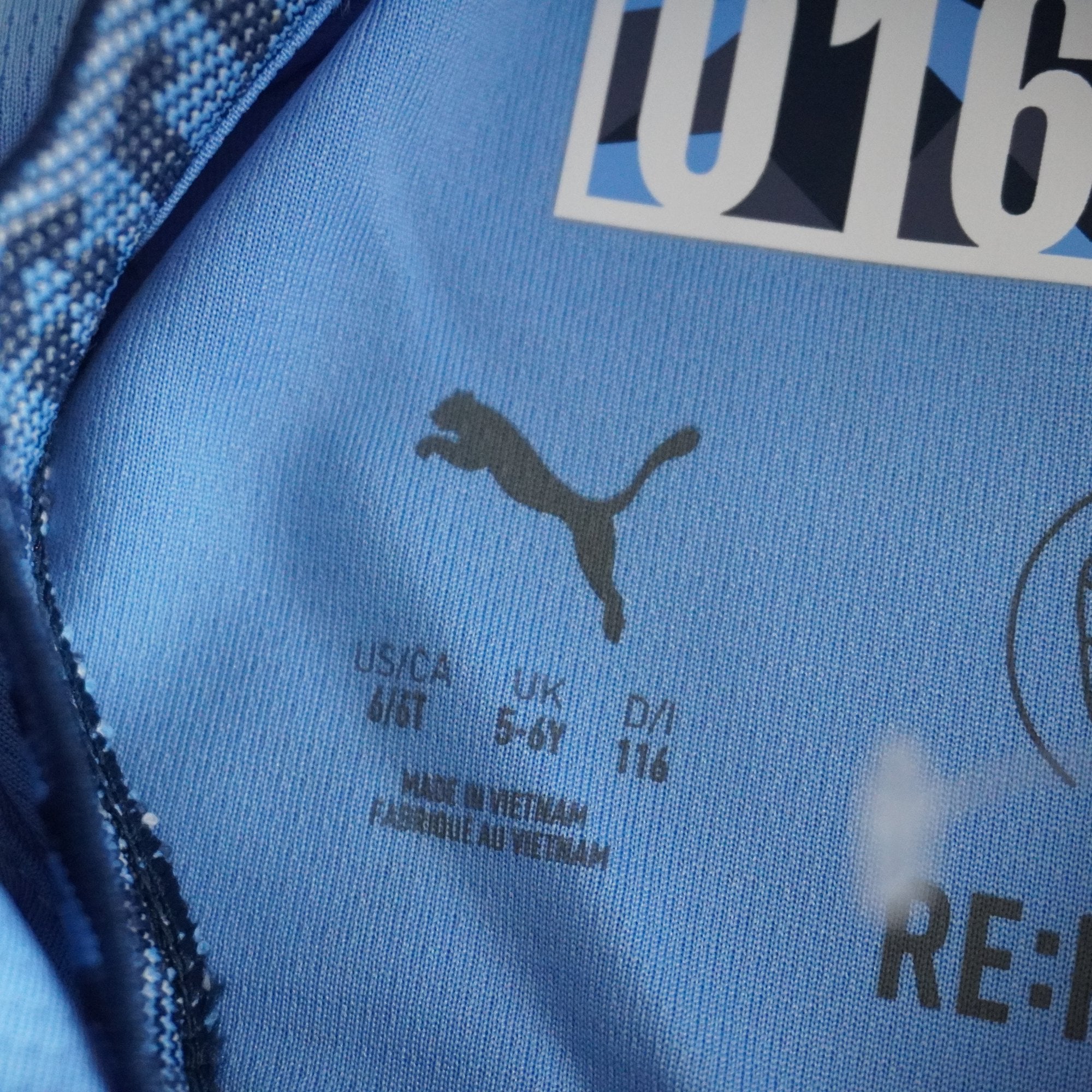 Camiseta de Manga Corta Puma Manchester para Niños Usada - Azul, Talla 116