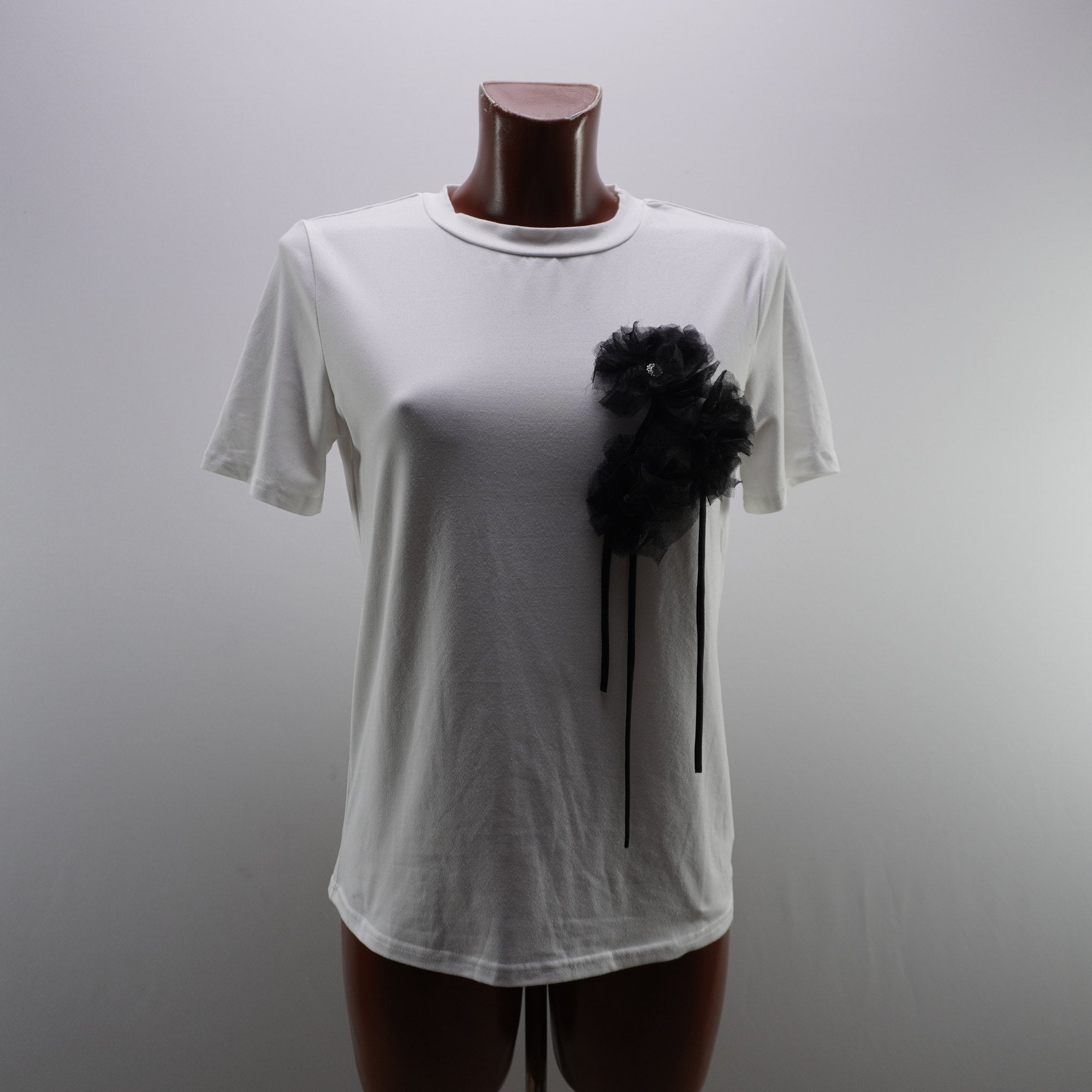 Camiseta de Manga Corta Italian Style para Mujer Usada - Blanca, S