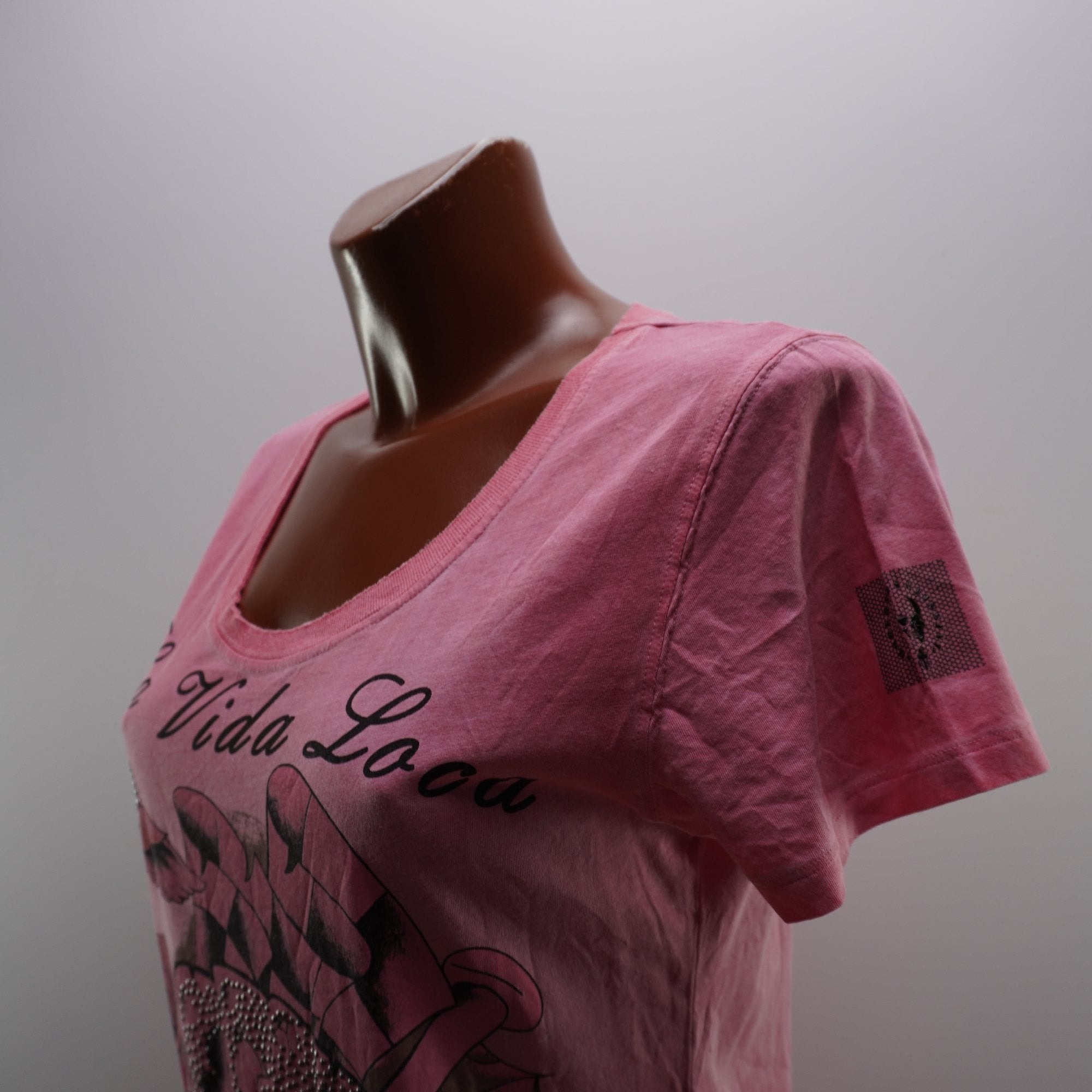 Camiseta de Manga Corta Roberto Geissine para Mujer - Rosa, XL - Usada en Muy Buen Estado