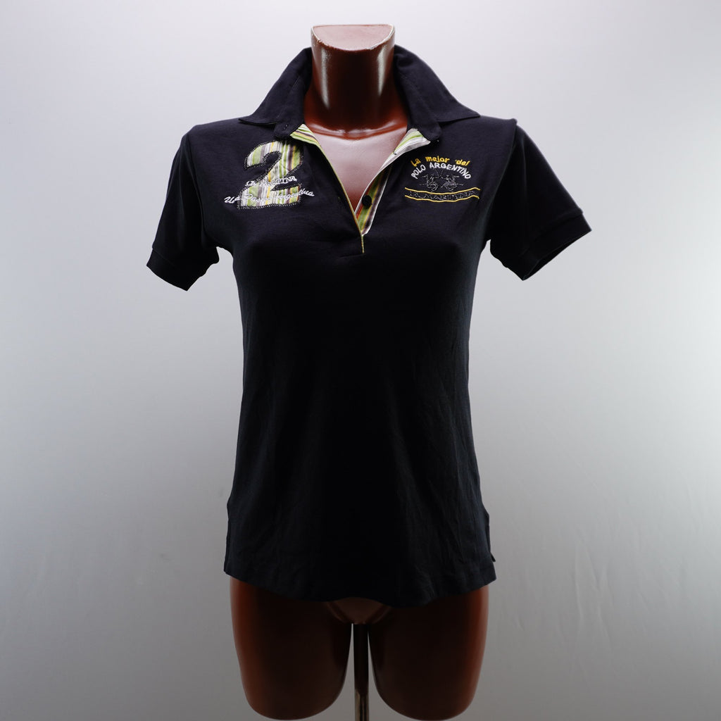 Camiseta de Manga Corta La Martina para Mujer Usada - Negro, XXL