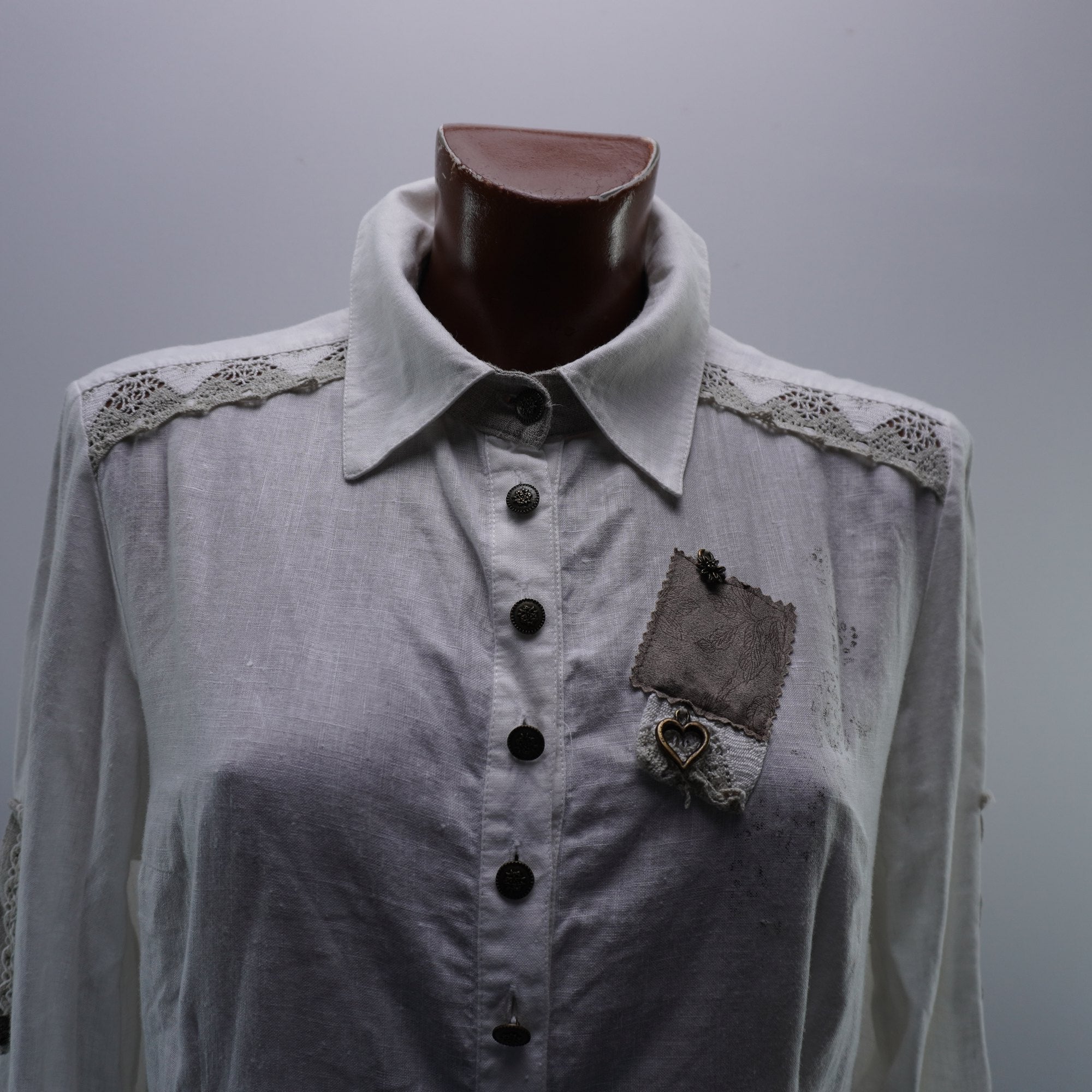 Camisa de Vestir Country Line para Mujer Usada - Blanca, L