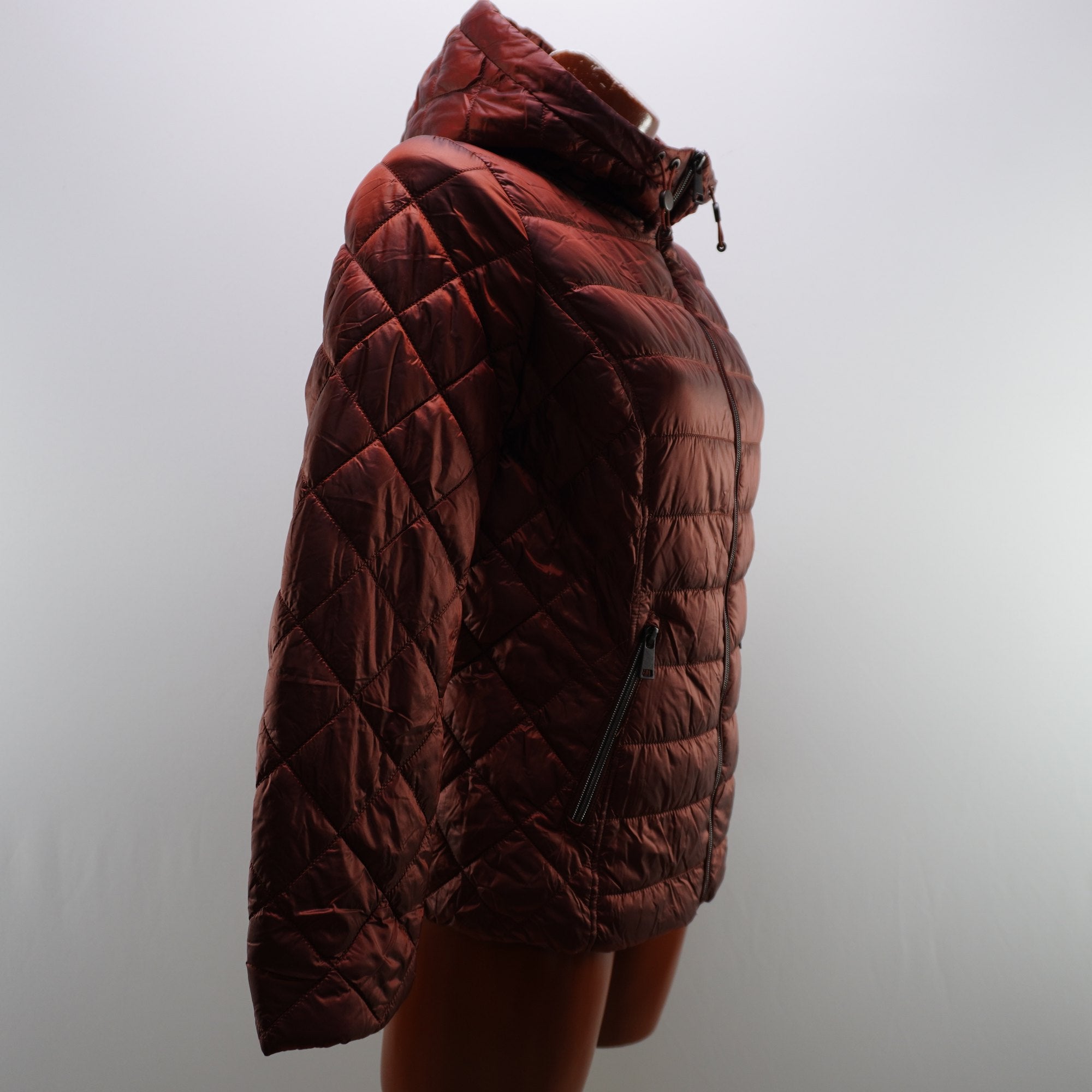 Chaqueta Acolchada Punto Roma para Mujer Usada - Marrón, S