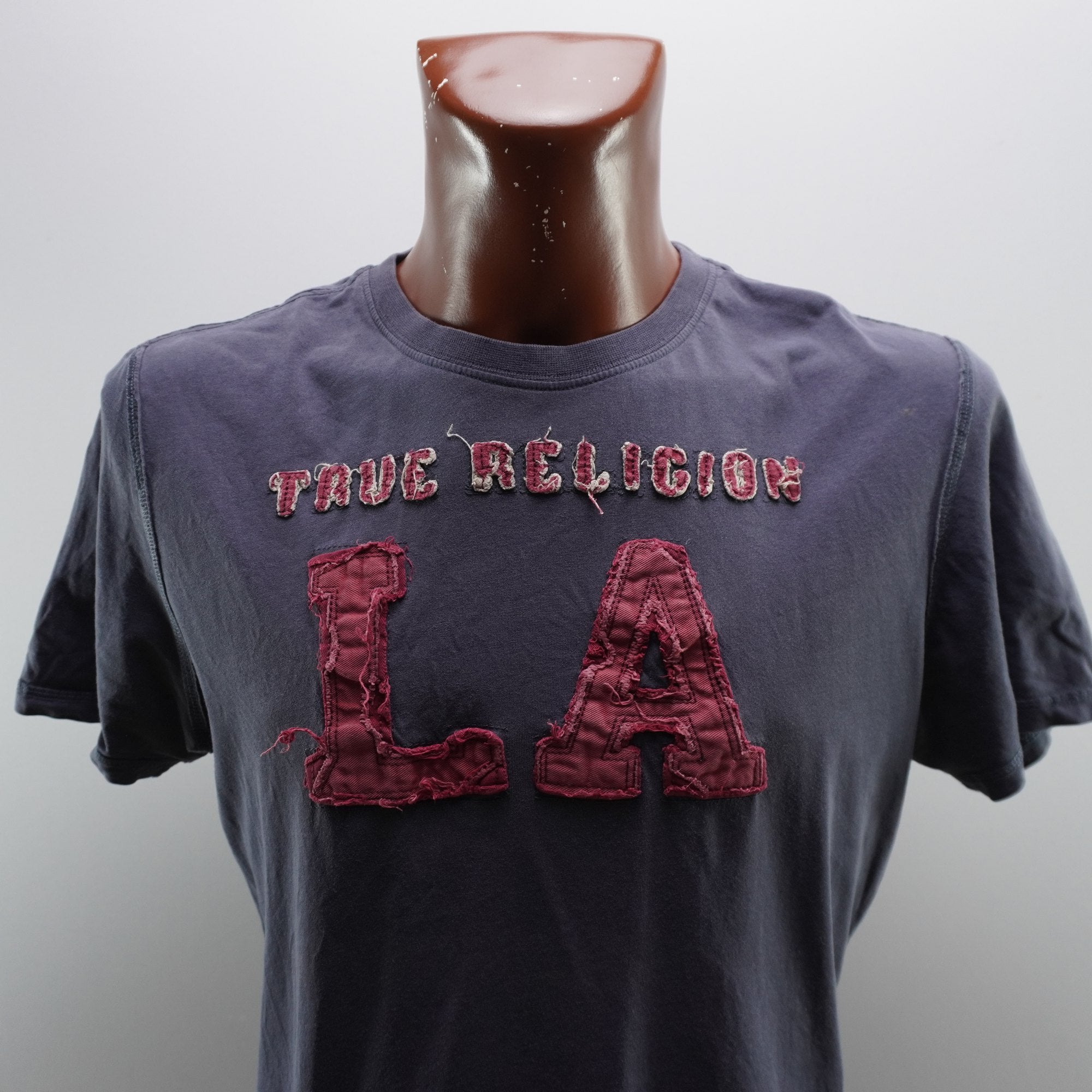 Camiseta de Manga Corta True Religión para Hombre Usada - Azul, L