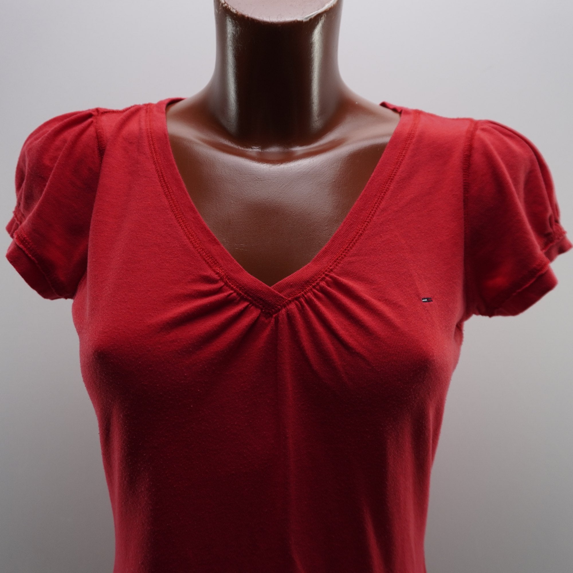Camiseta de Manga Corta Tommy Hilfiger para Mujer Usada - Roja, L