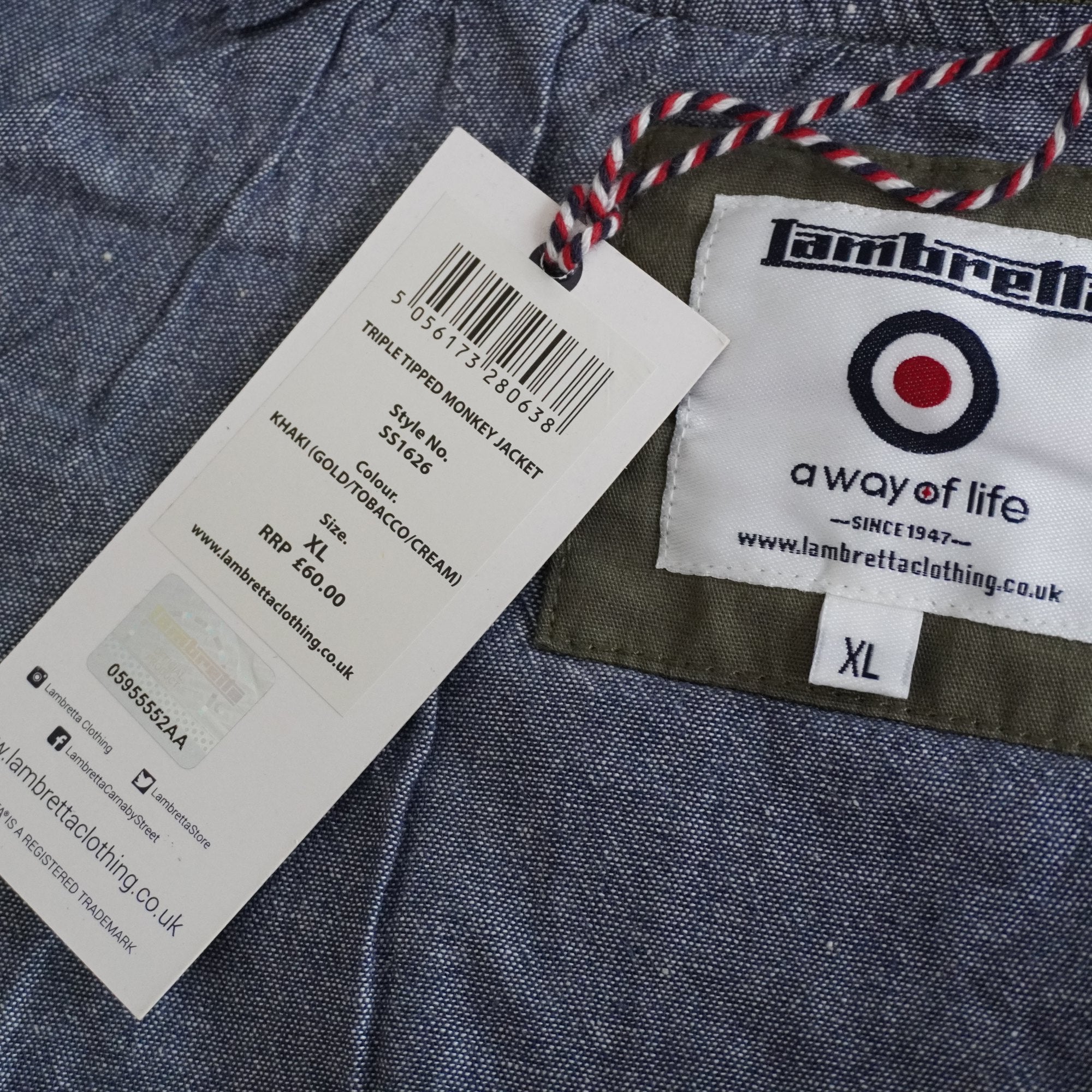 Chaqueta Bomber Lambretta para Hombre Usada - Beige, XL