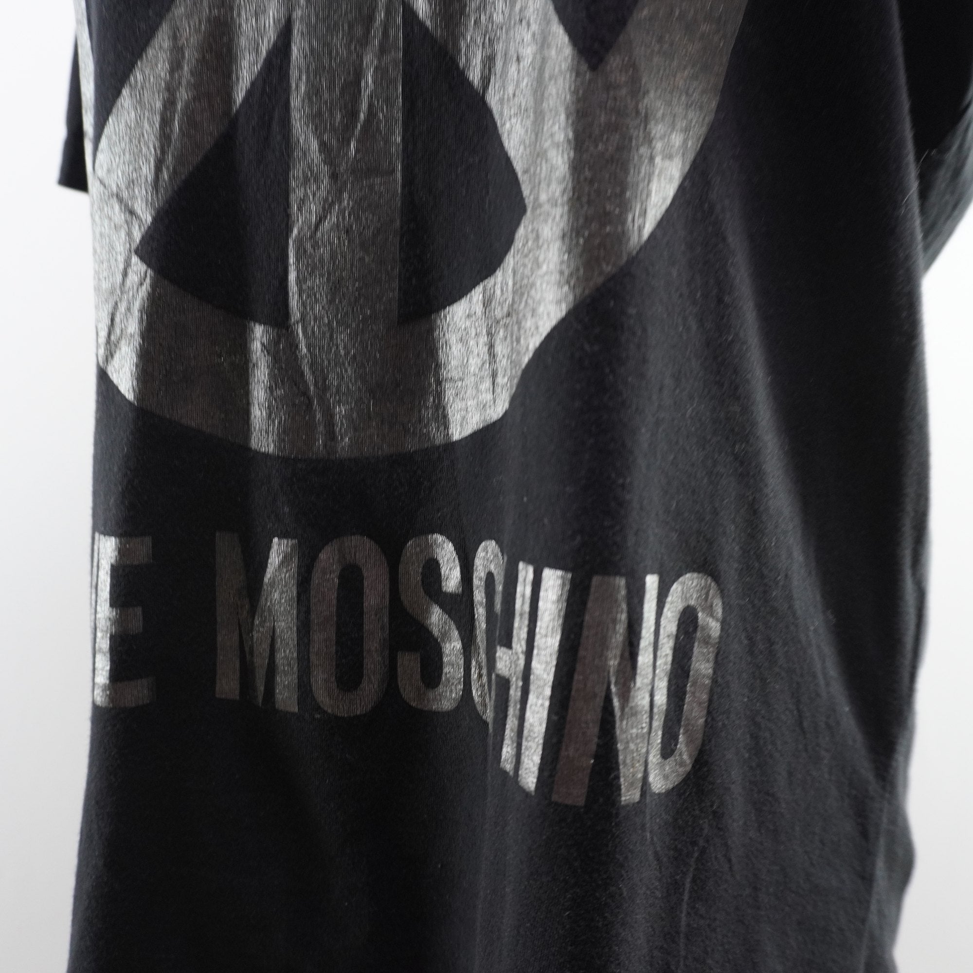 Camiseta de Manga Corta Moschino para Mujer - Negro, XL, Usada en Muy Buen Estado