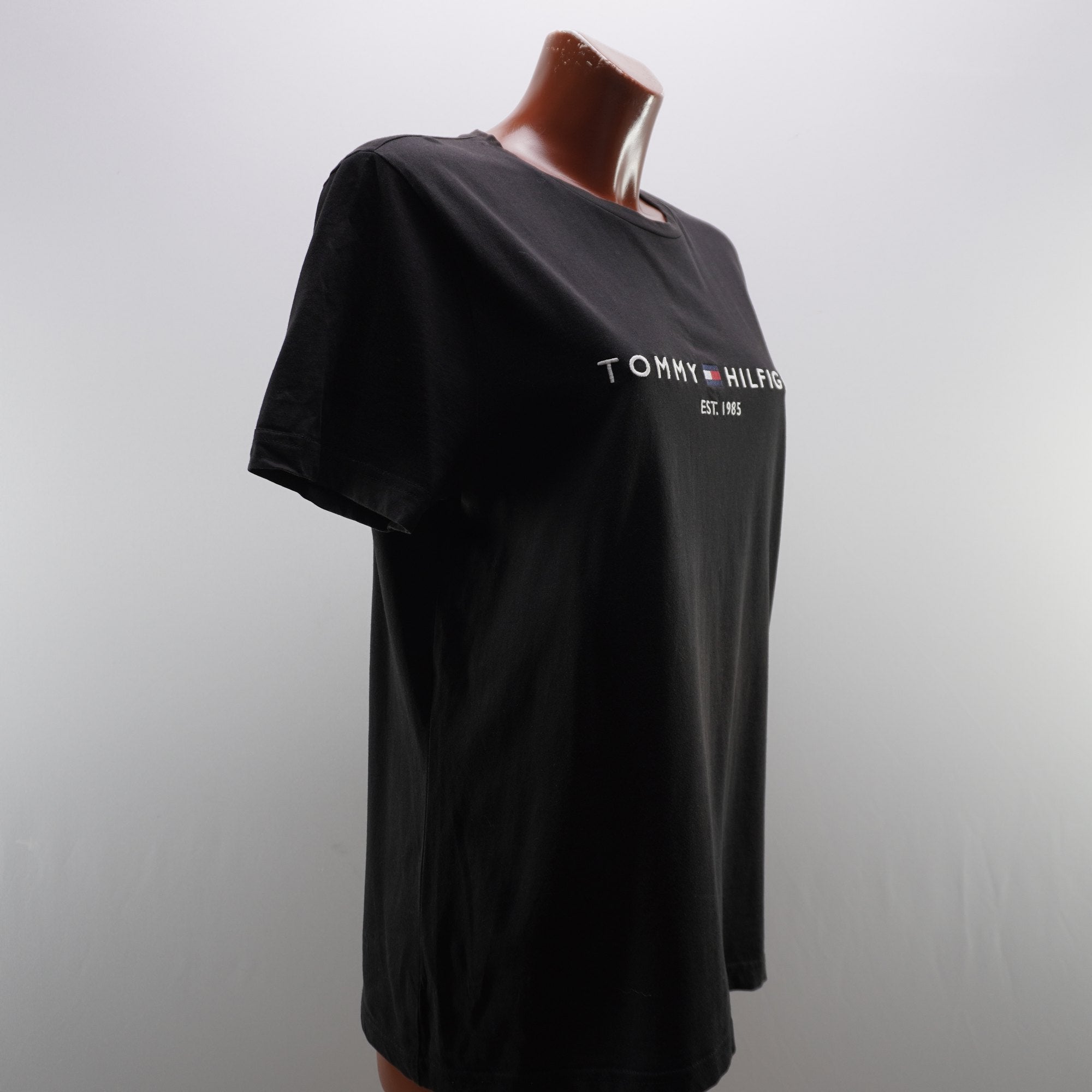 Camiseta de Manga Corta Tommy Hilfiger para Mujer Usada - Negro, L