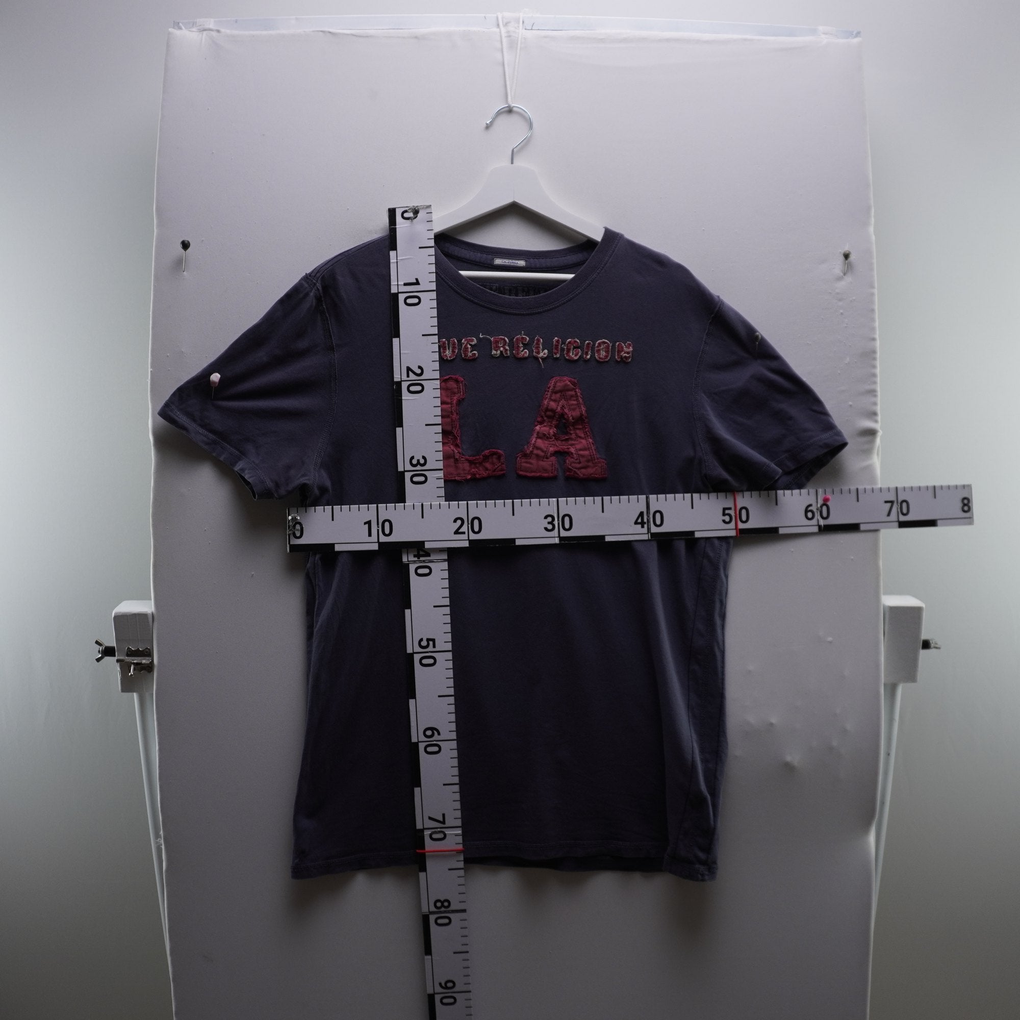Camiseta de Manga Corta True Religión para Hombre Usada - Azul, L