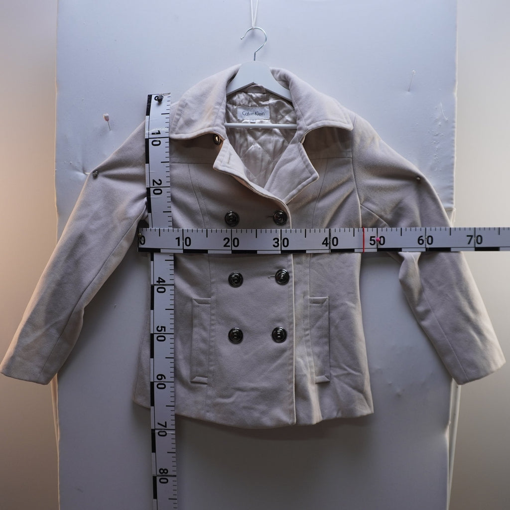Sobretodo Calvin Klein para Mujer Usado - Blanco, Pequeño (S)