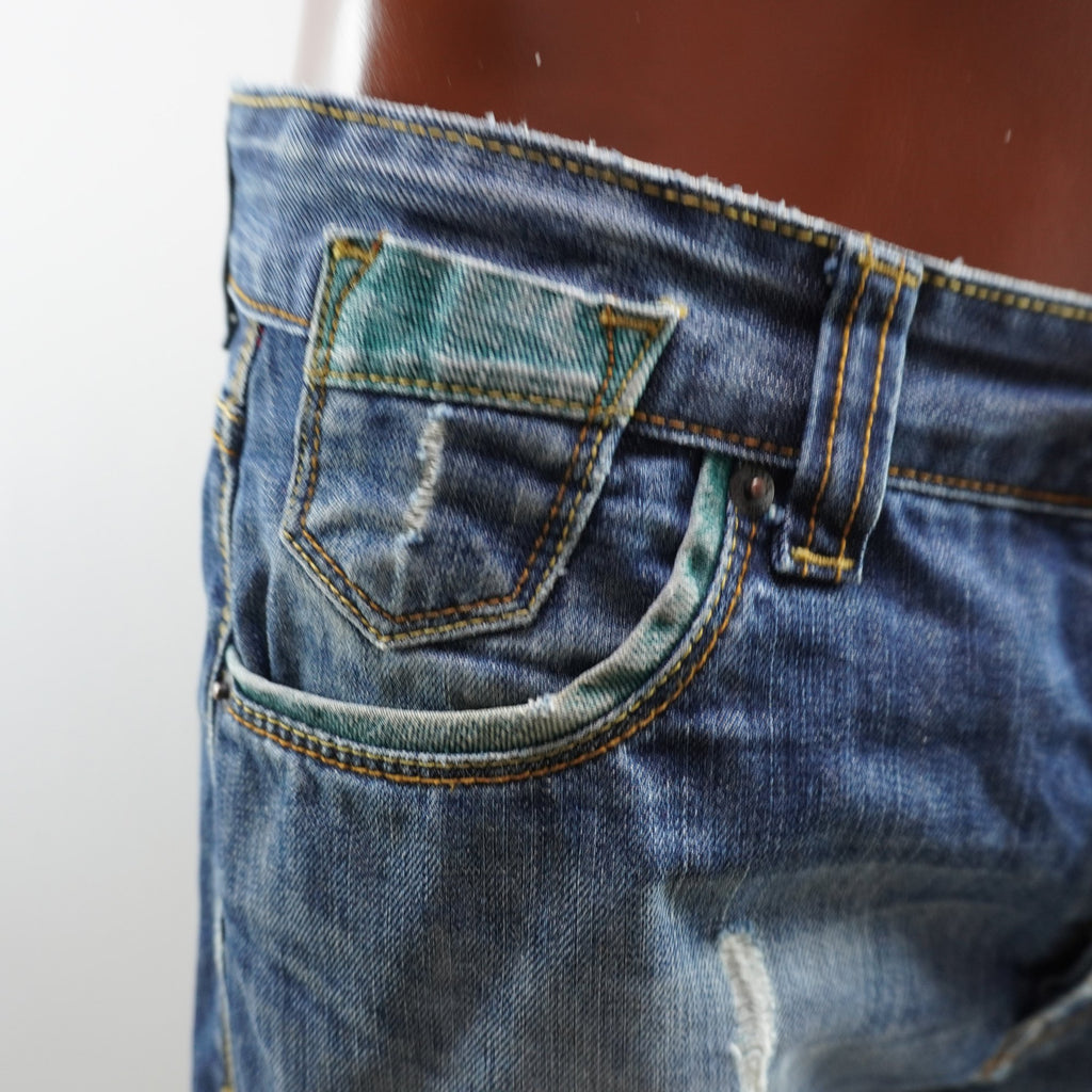 Pantalones Cortos Vaqueros Suite Blanco para Hombre Usados - Azul, M