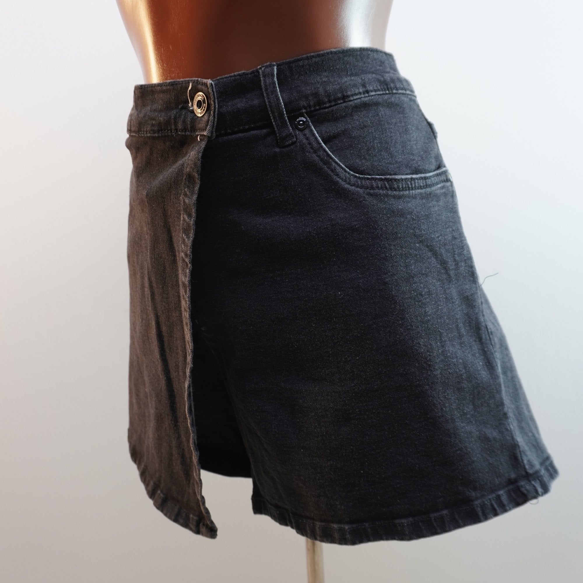 Pantalones Cortos Vaqueros Rainbow para Mujer Usados - Negro, XXXL