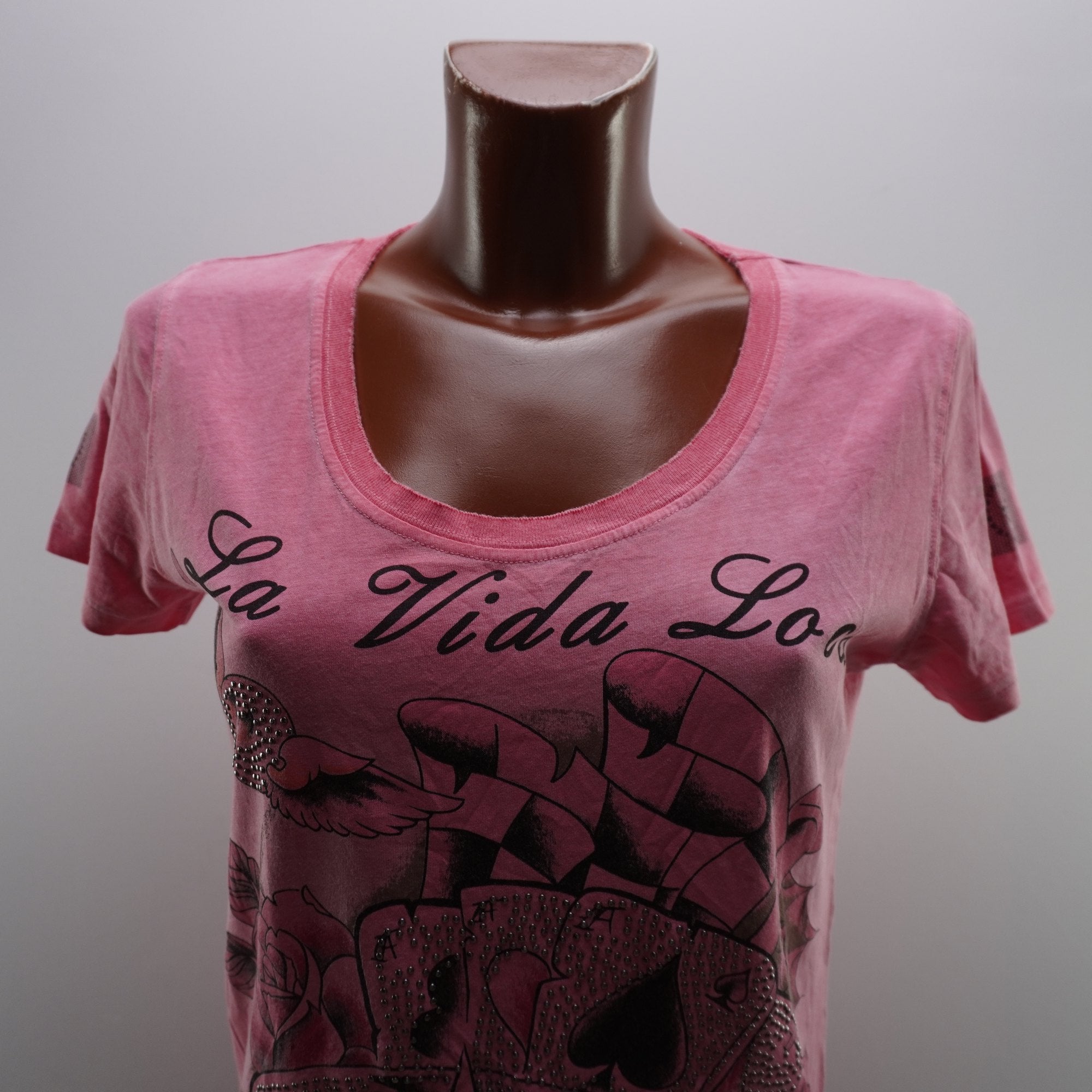 Camiseta de Manga Corta Roberto Geissine para Mujer - Rosa, XL - Usada en Muy Buen Estado