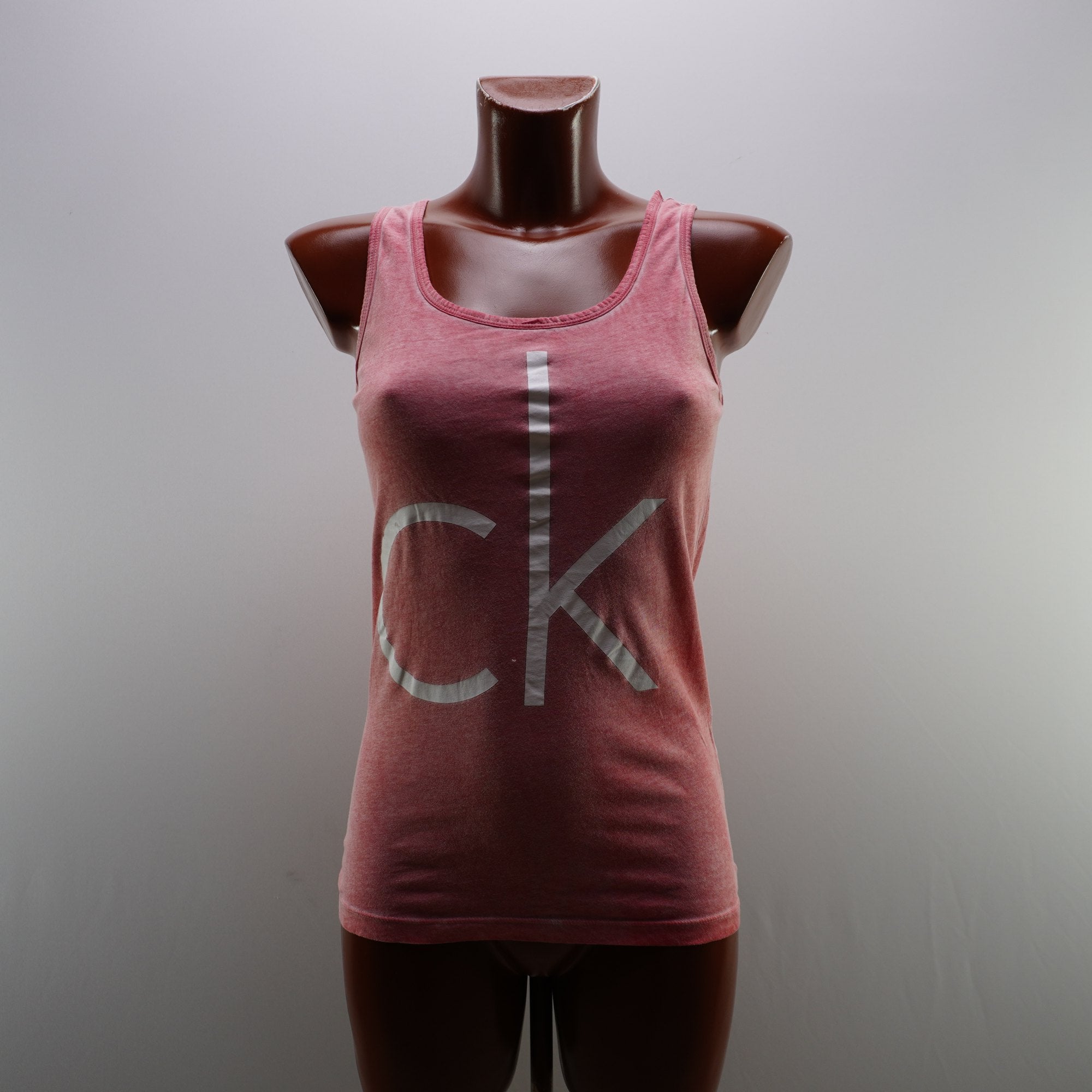 Camiseta de Manga Corta Calvin Klein para Mujer Usada - Rosa, XS