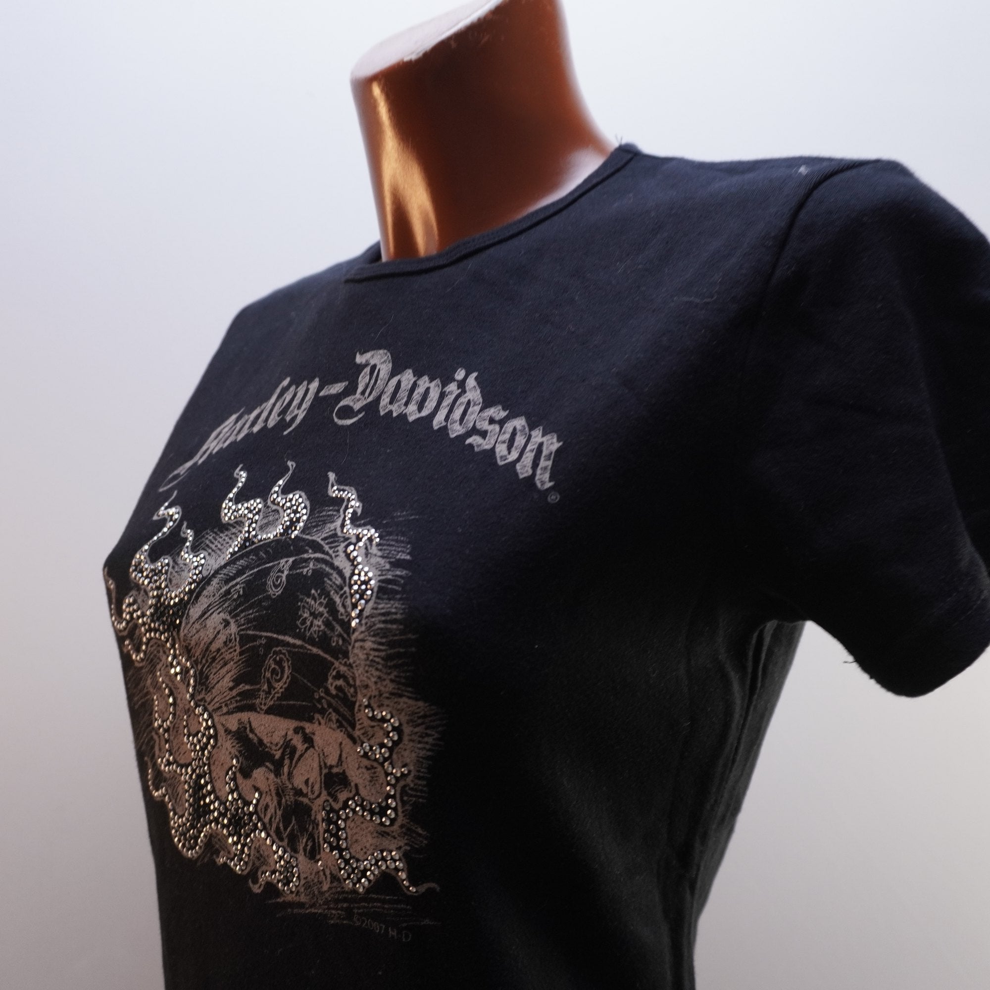 Camiseta Harley Davidson para Mujer Usada - Negra, L