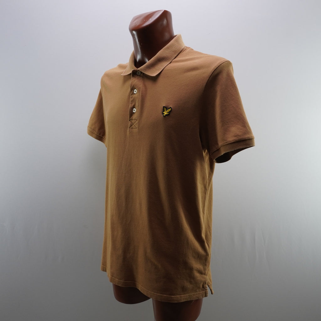 Camiseta de Manga Corta Lyle & Scott para Hombre - Marrón, L (Usada en Muy Buen Estado)