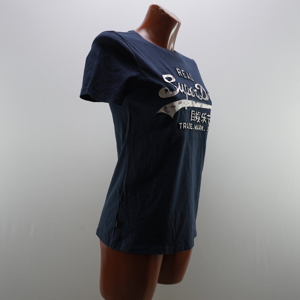 Camiseta de Manga Corta Superdry para Mujer - Azul Marino, S (Usada en Muy Buen Estado)