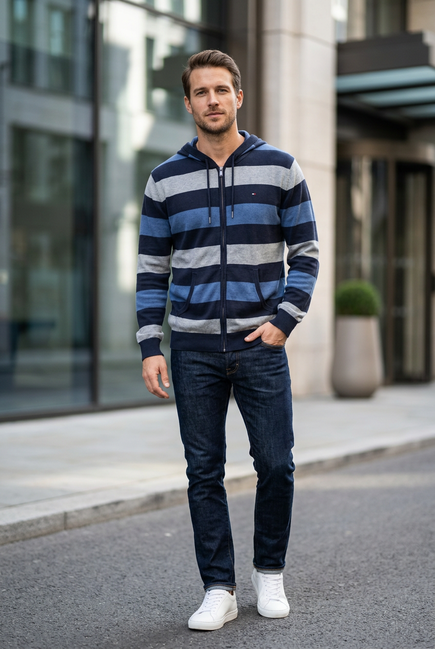 Sudadera con Capucha Tommy Hilfiger para Hombre Usada - Azul Marino, XL