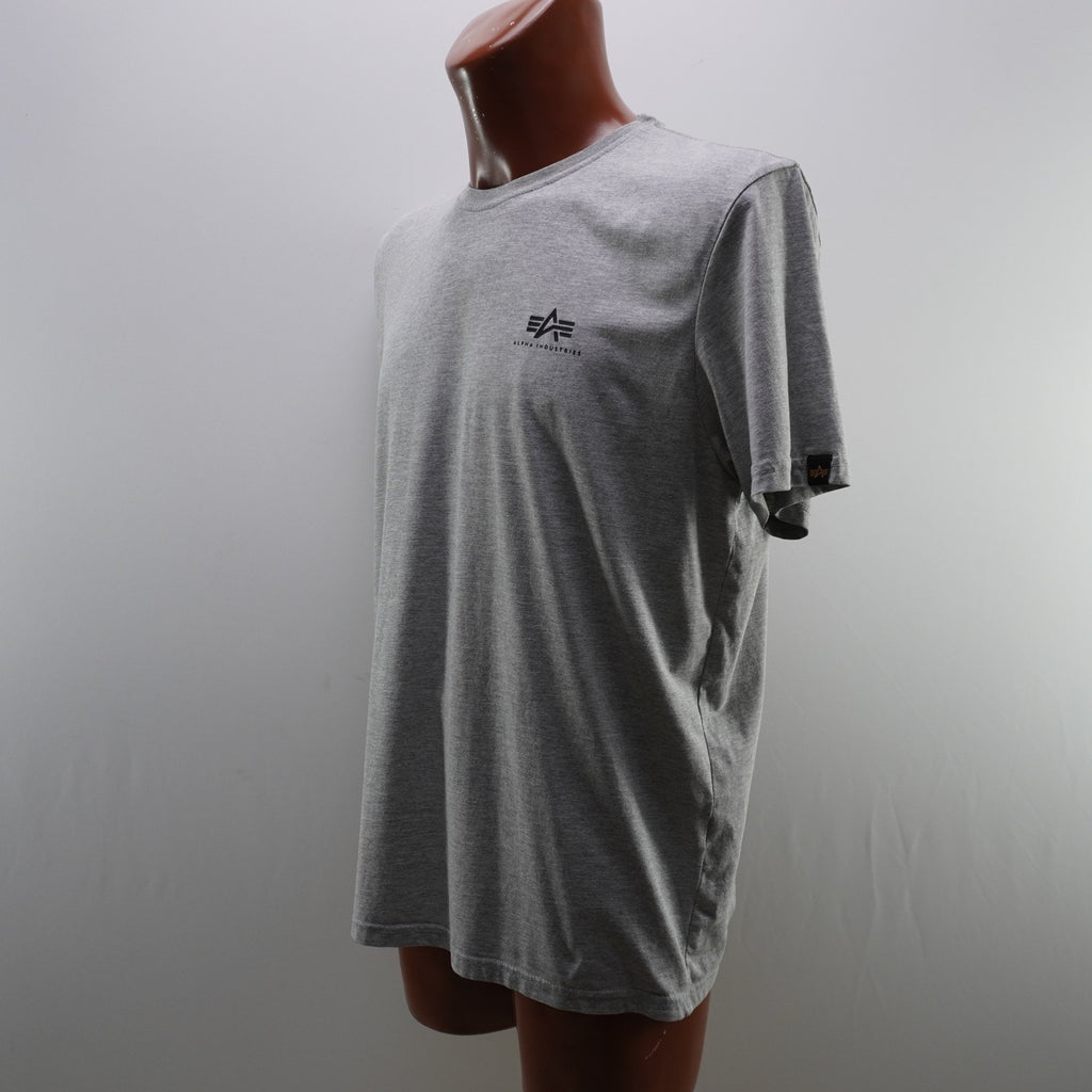 Camiseta de Manga Corta Alpha Industries para Hombre - Gris, XL, Usada en Muy Buen Estado