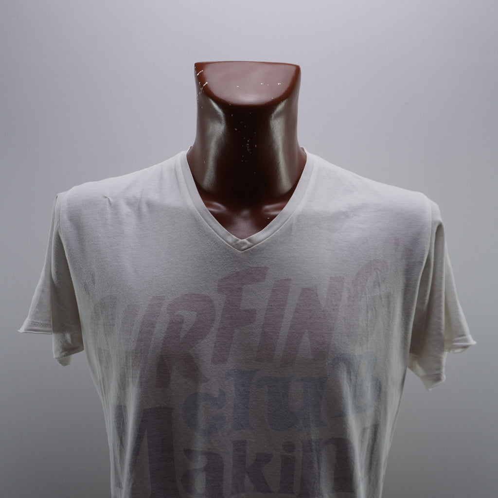 Camiseta Springfield para Hombre Usada - Blanca, Pequeño (S)