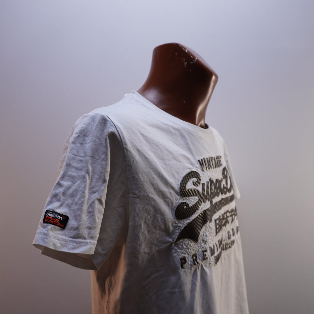 Camiseta de Manga Corta Superdry para Hombre Usada - Blanca, XXL