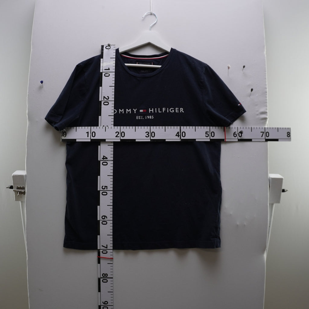 Camiseta de Manga Corta Tommy Hilfiger para Mujer Usada - Azul Marino, L