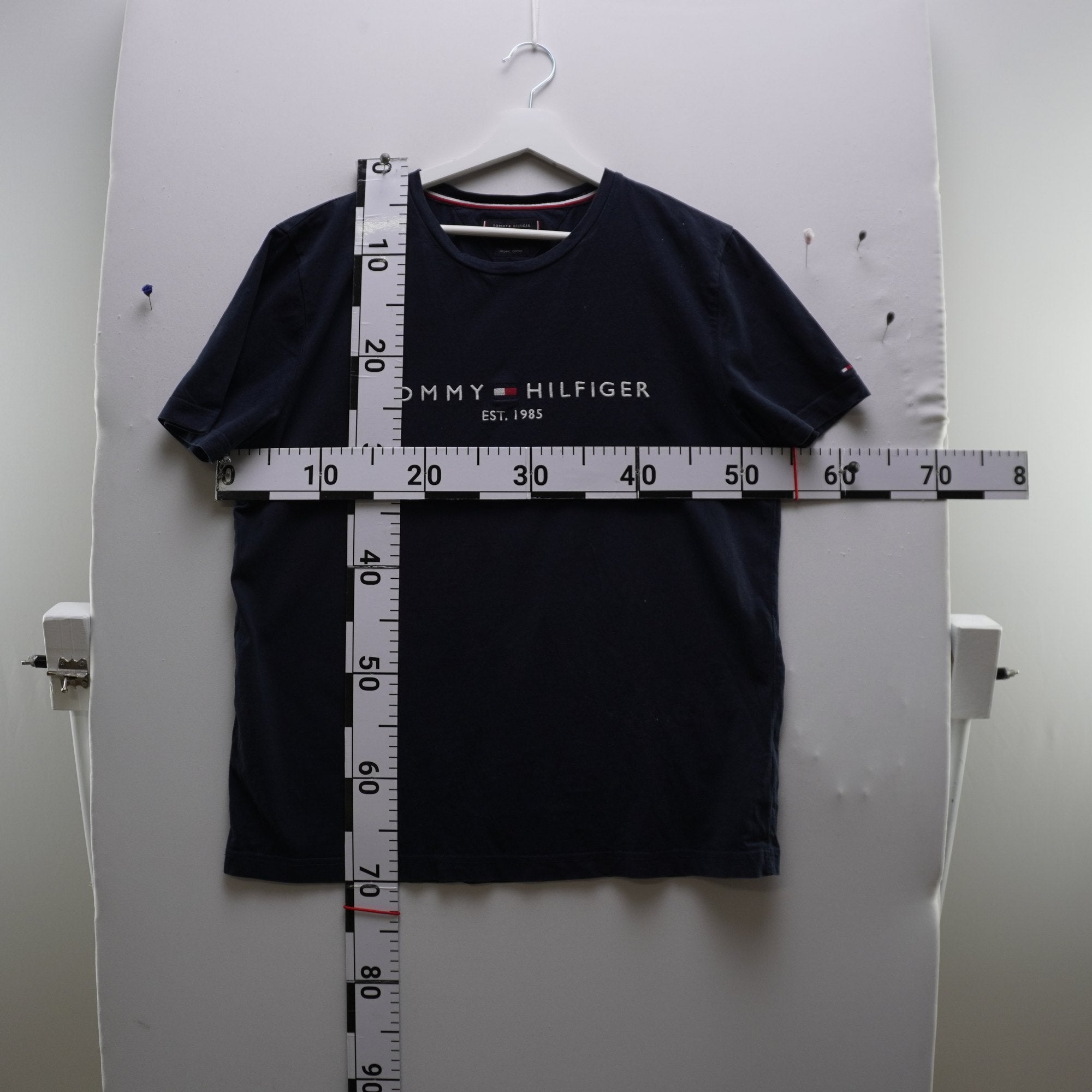 Camiseta de Manga Corta Tommy Hilfiger para Mujer Usada - Azul Marino, L