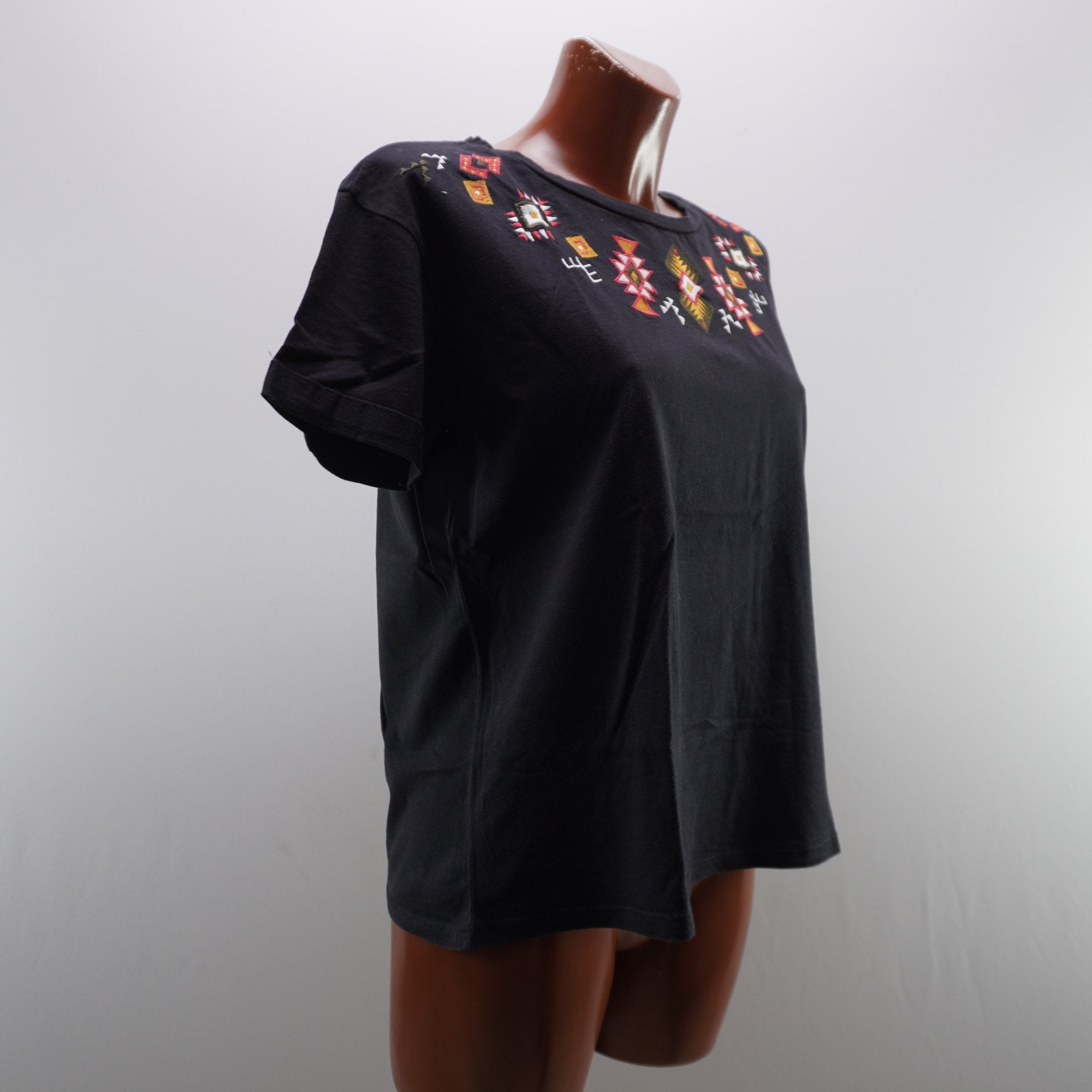 Camiseta de Manga Corta Hands para Mujer - Negro, M (Usada en Muy Buen Estado)