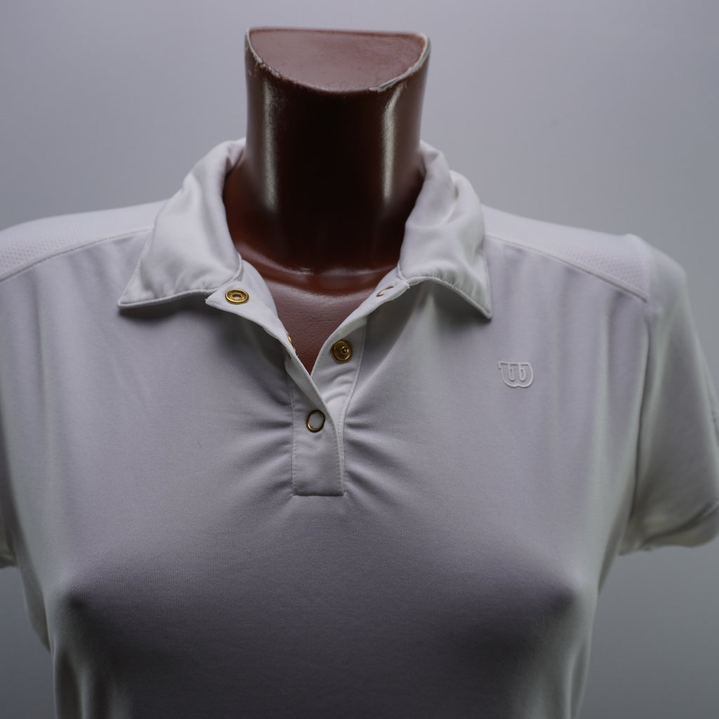 Camiseta de Manga Corta Wilson para Mujer - Blanco, XL, Usada en Muy Buen Estado