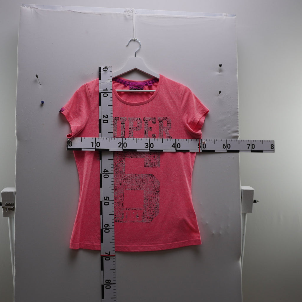 Camiseta de Manga Corta Superdry para Mujer - Rosa, L (Usada en Muy Buen Estado)
