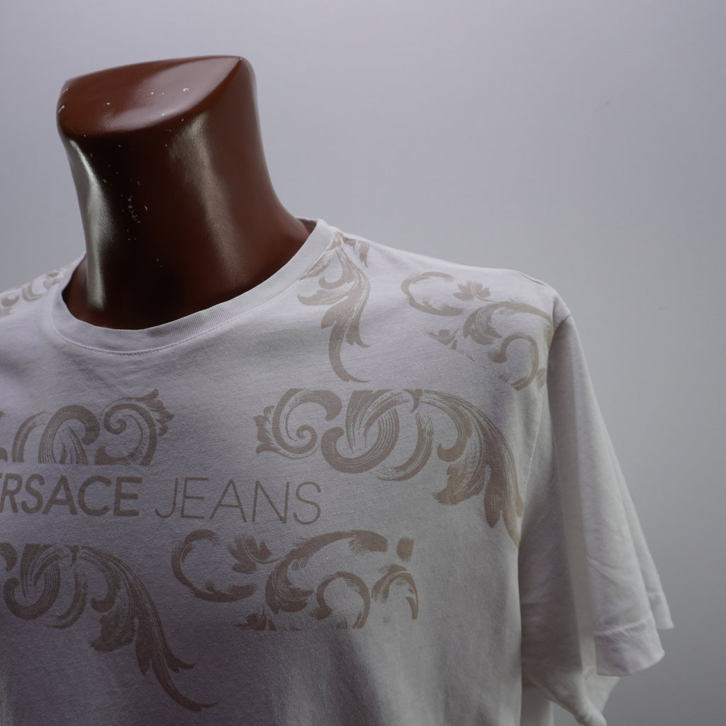 Camiseta de Manga Corta Versace para Hombre - Blanco, XXL, Usada en Muy Buen Estado