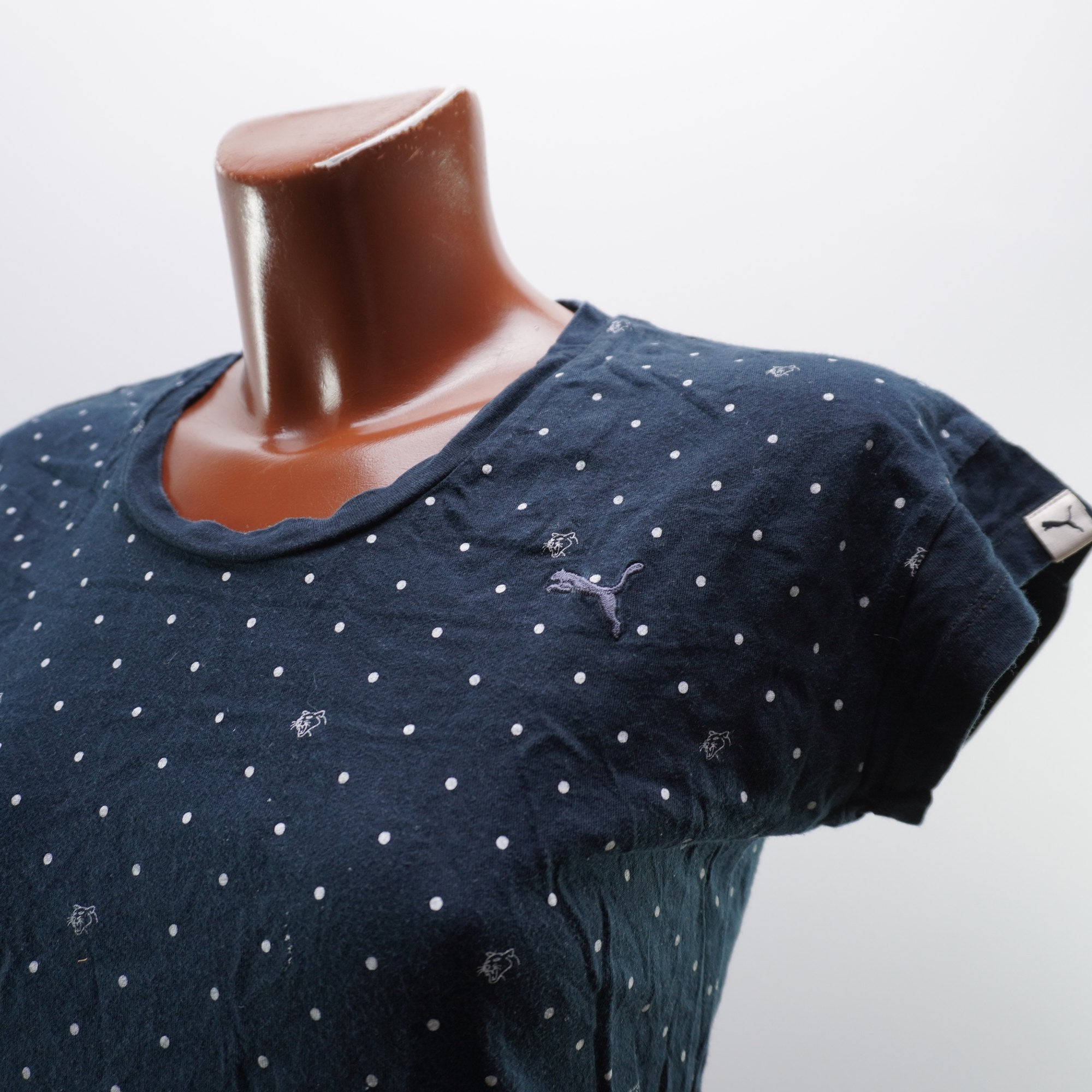 Camiseta de Manga Corta Puma para Mujer Usada - Negro, XL