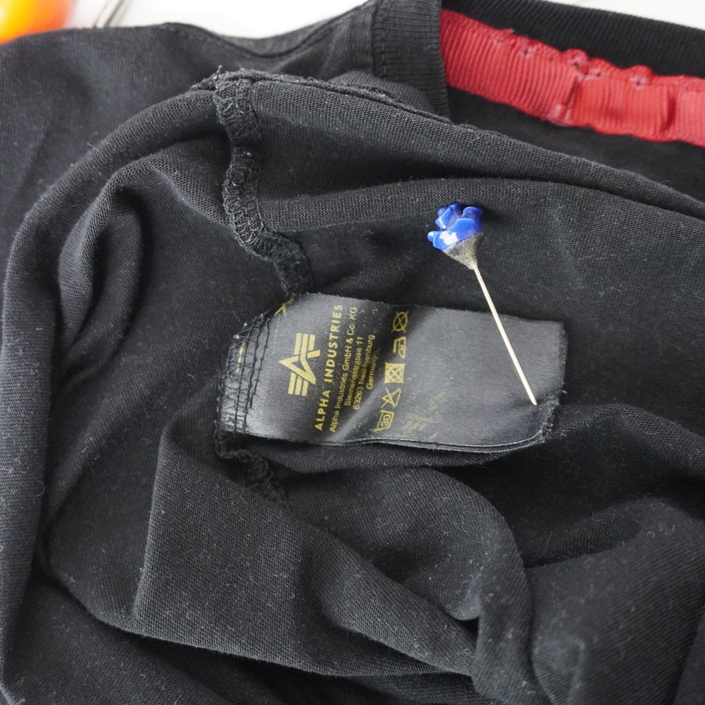 Camiseta de Manga Corta Alpha Industries para Mujer - Negra, S, Usada en Muy Buen Estado