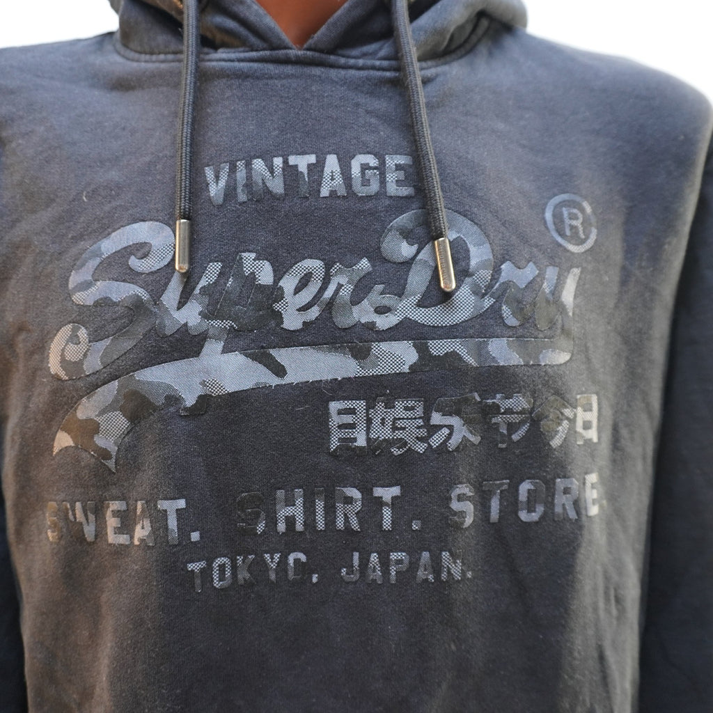 Sudadera con Capucha Superdry para Hombre Usada - Negra, L