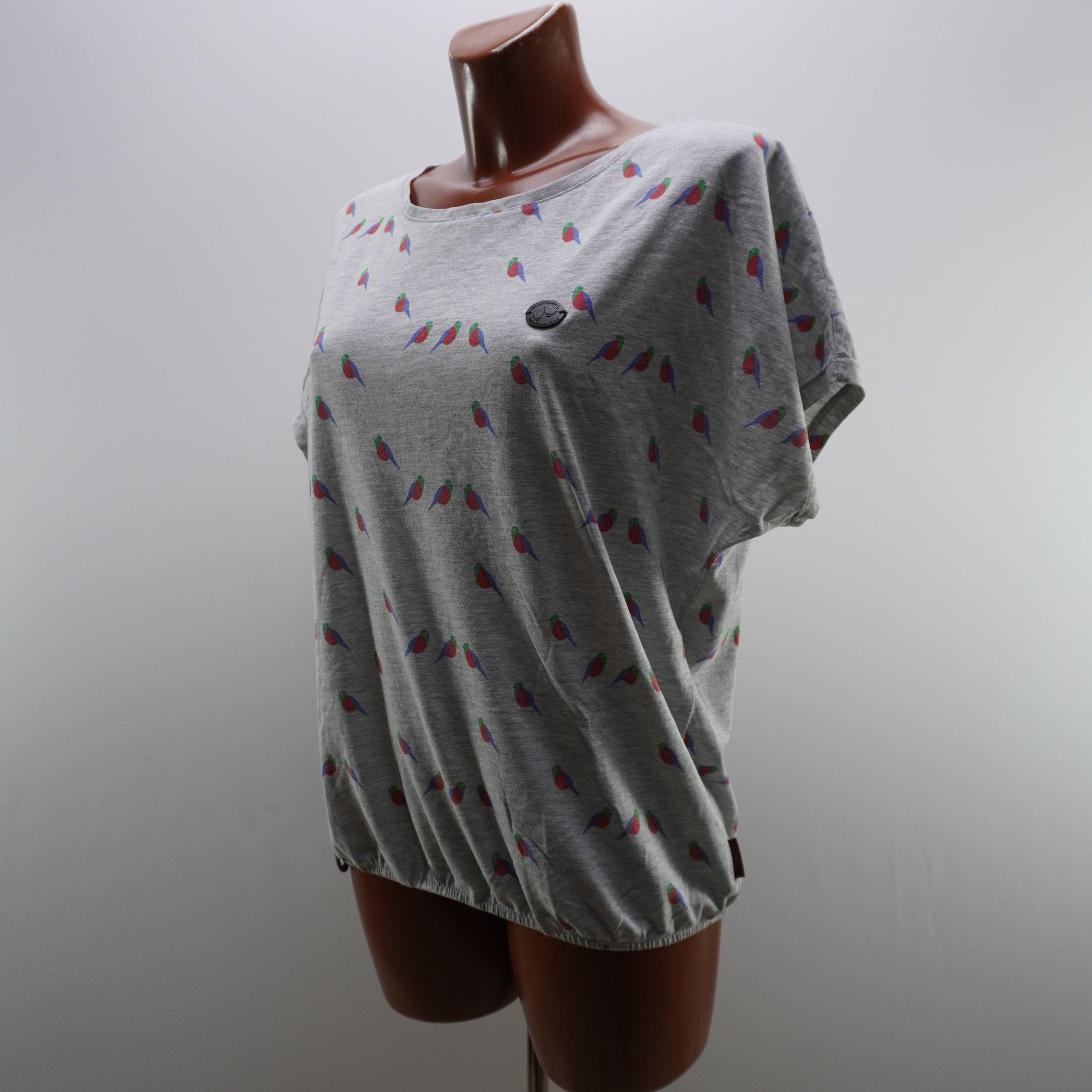 Camiseta de Manga Corta Naketano para Mujer Usada - Gris, XL