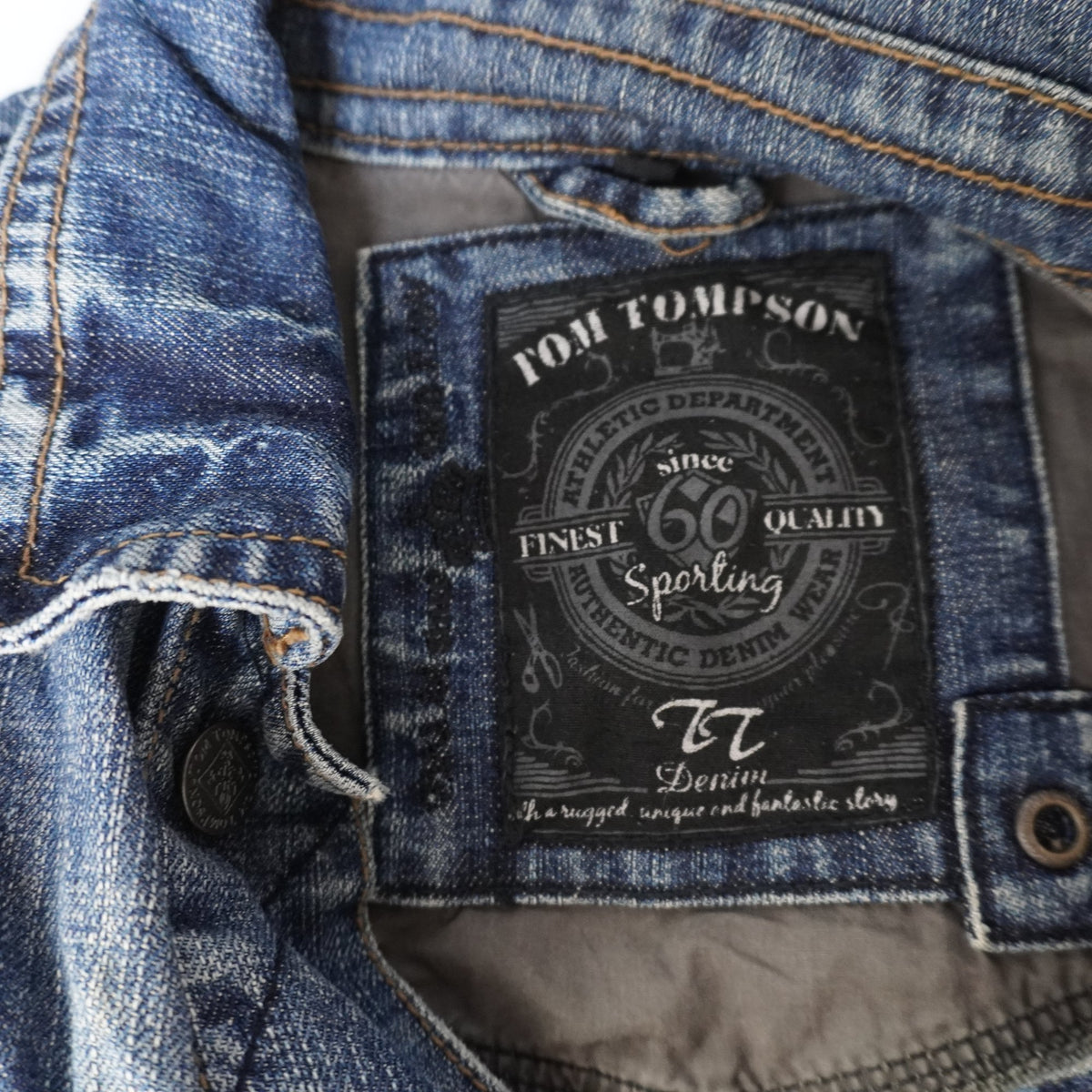 Cazadora Vaquera Tom Thompson para Hombre Usada - Azul, Pequeño (S)