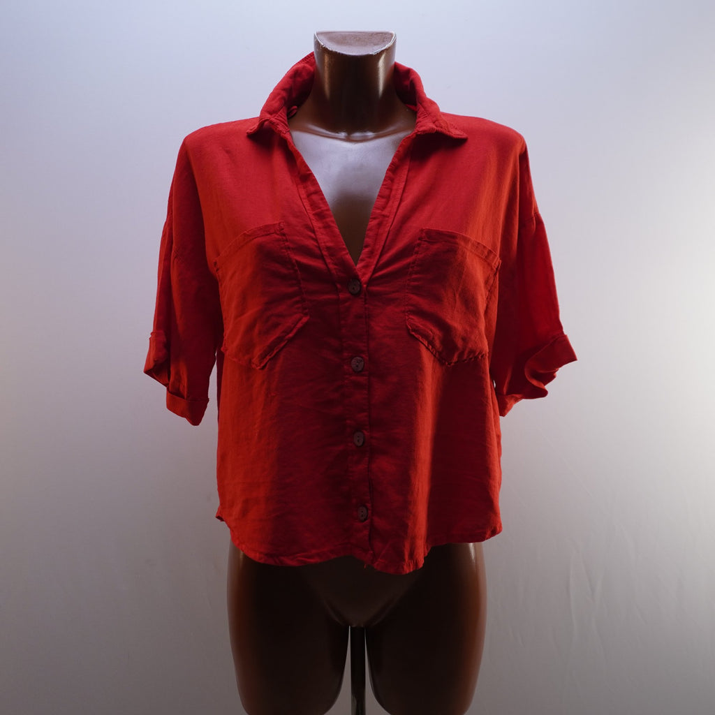 Camisa Henley Zara para Mujer Usada - Roja, M