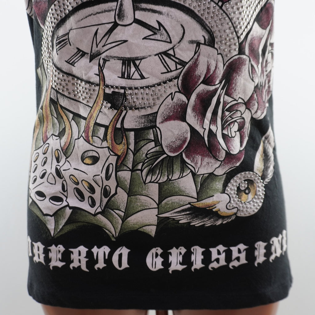 Camiseta de Manga Corta Roberto Geissine para Mujer - Negro, XL, Usada en Muy Buen Estado