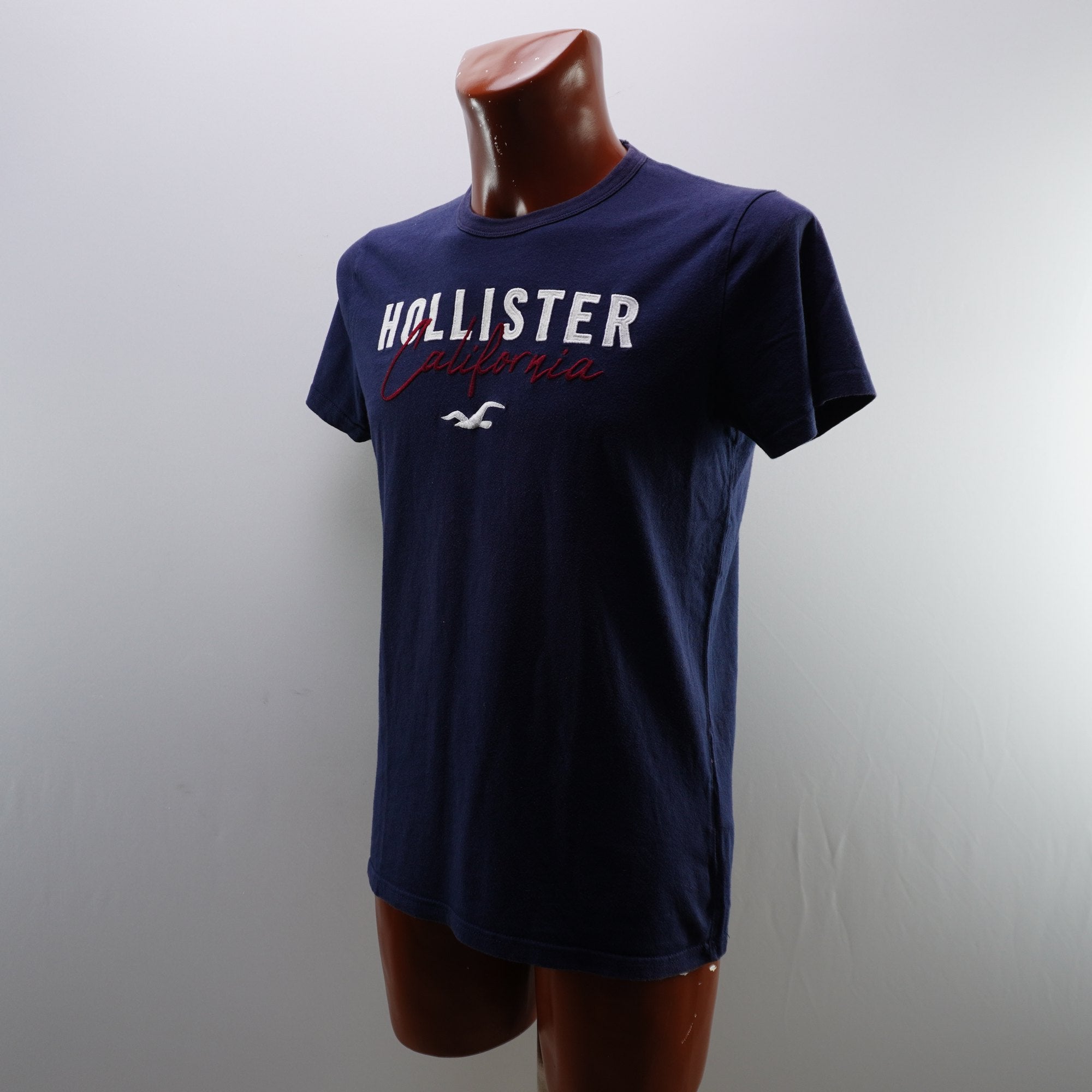 Camiseta de Manga Corta Hollister para Hombre Usada - Azul Marino, S