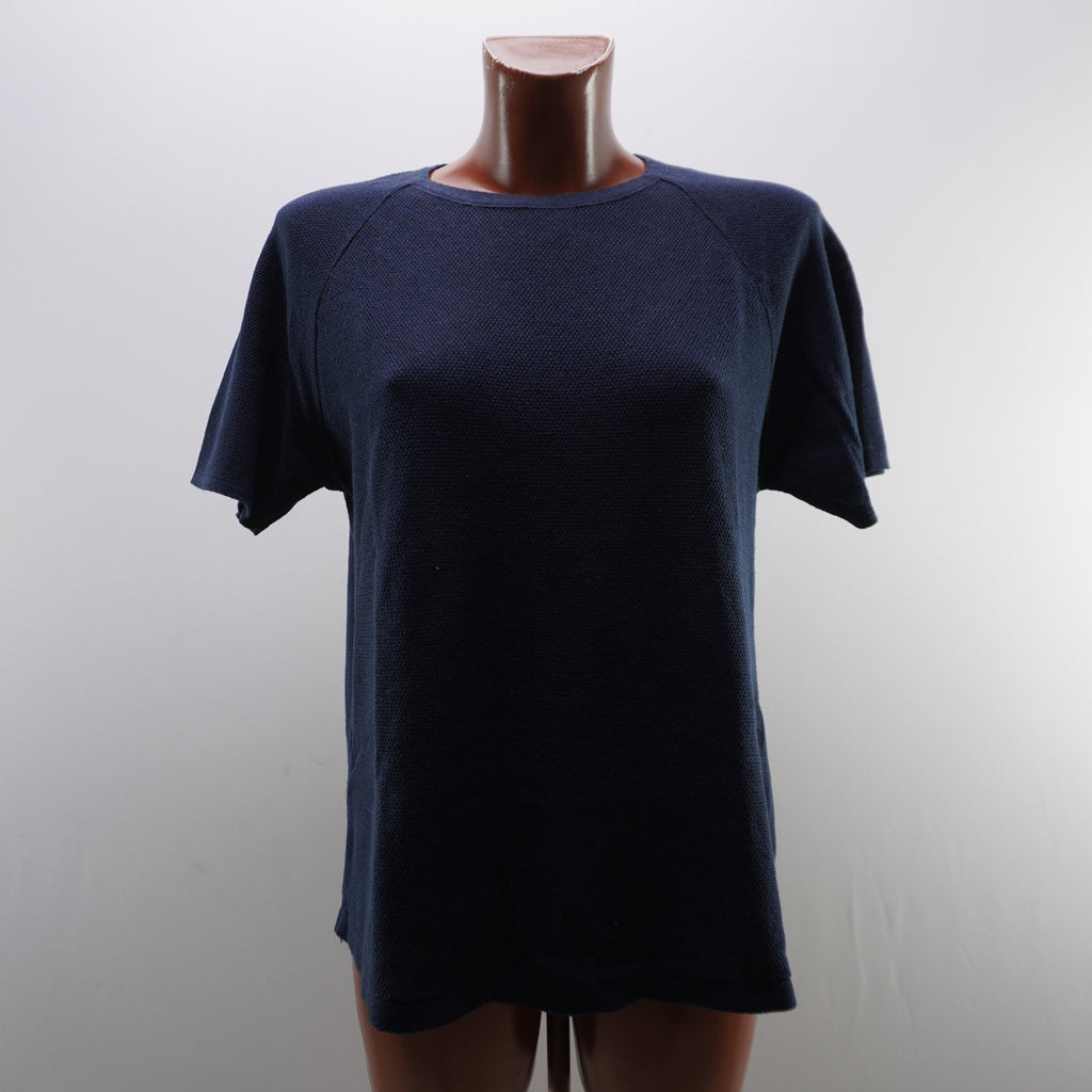 Camiseta de Manga Corta Pull & Bear para Mujer Usada - Azul Marino, S