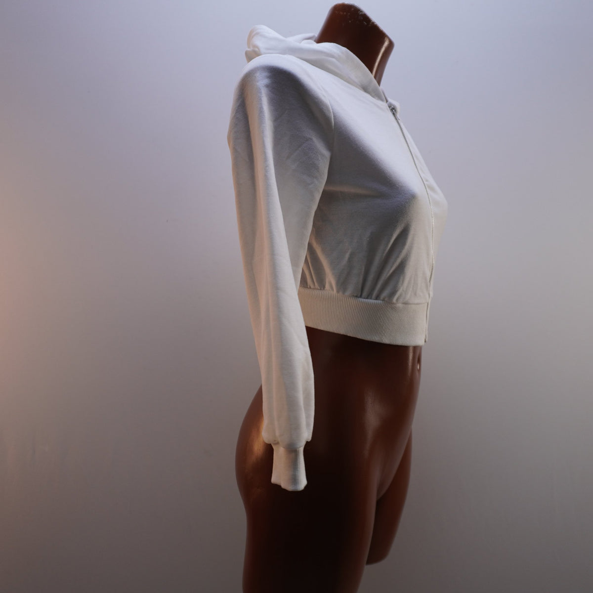 Sudadera con Capucha Italian Style para Mujer Usada - Blanca, XXS