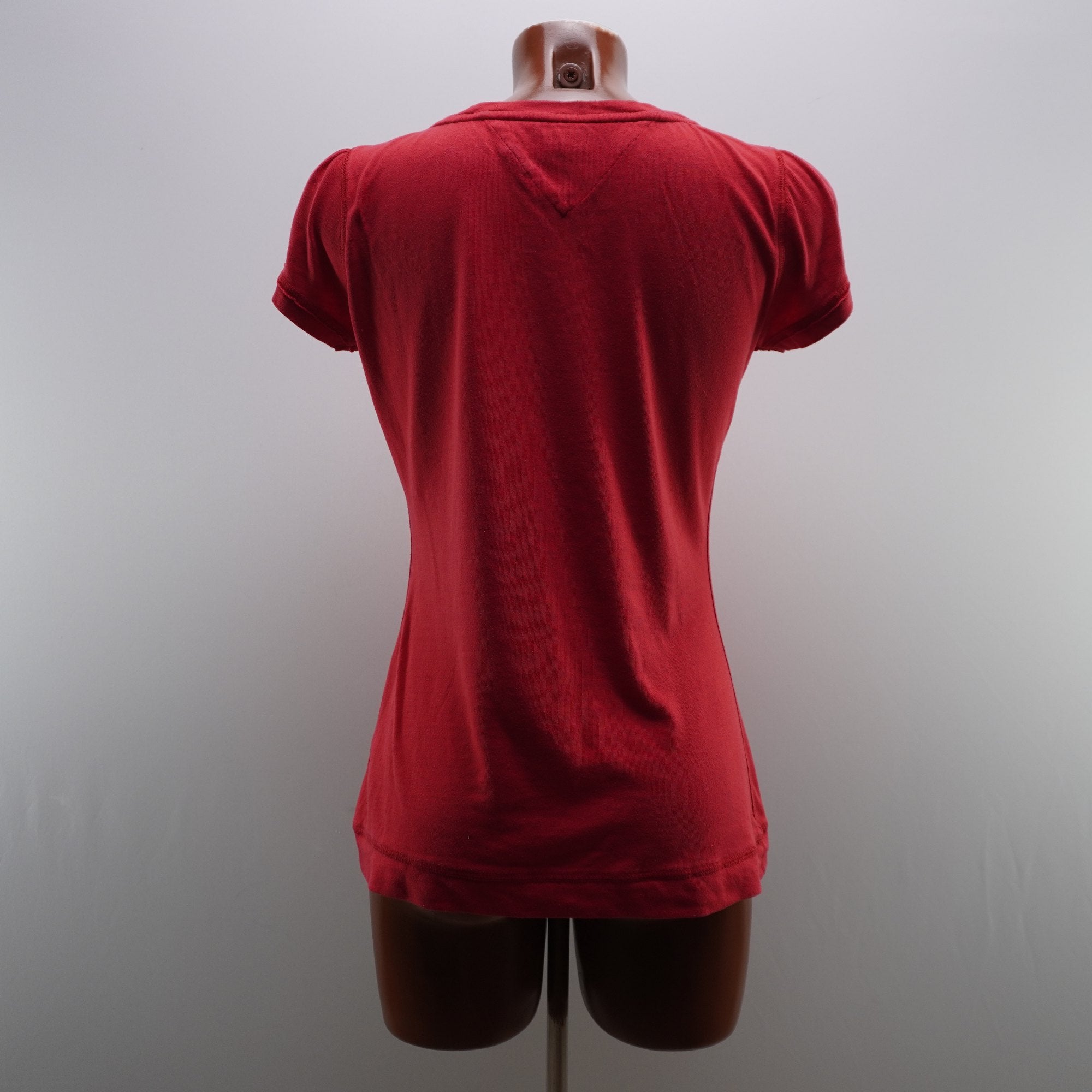 Camiseta de Manga Corta Tommy Hilfiger para Mujer Usada - Roja, L
