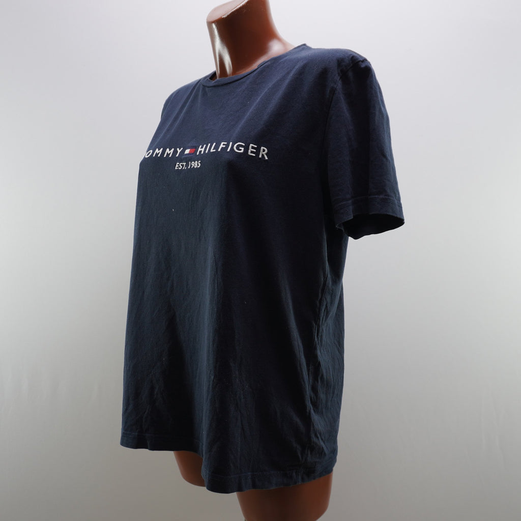 Camiseta de Manga Corta Tommy Hilfiger para Mujer Usada - Azul Marino, L