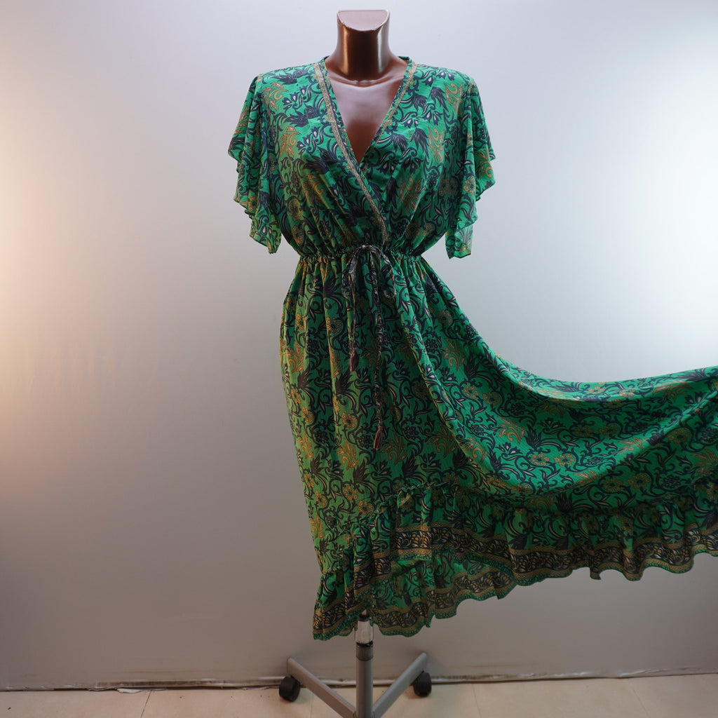 Vestido Corte Hinde para Mujer Usado - Verde, XL