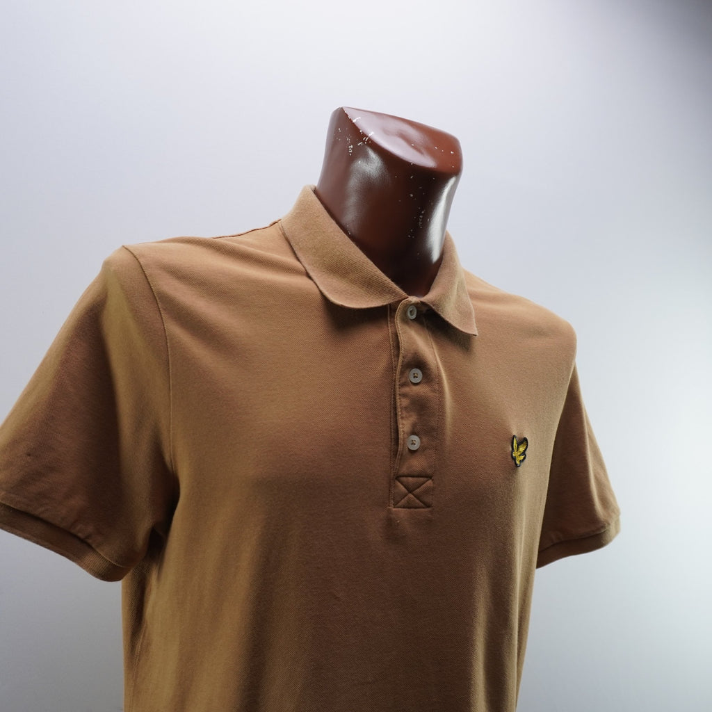 Camiseta de Manga Corta Lyle & Scott para Hombre - Marrón, L (Usada en Muy Buen Estado)