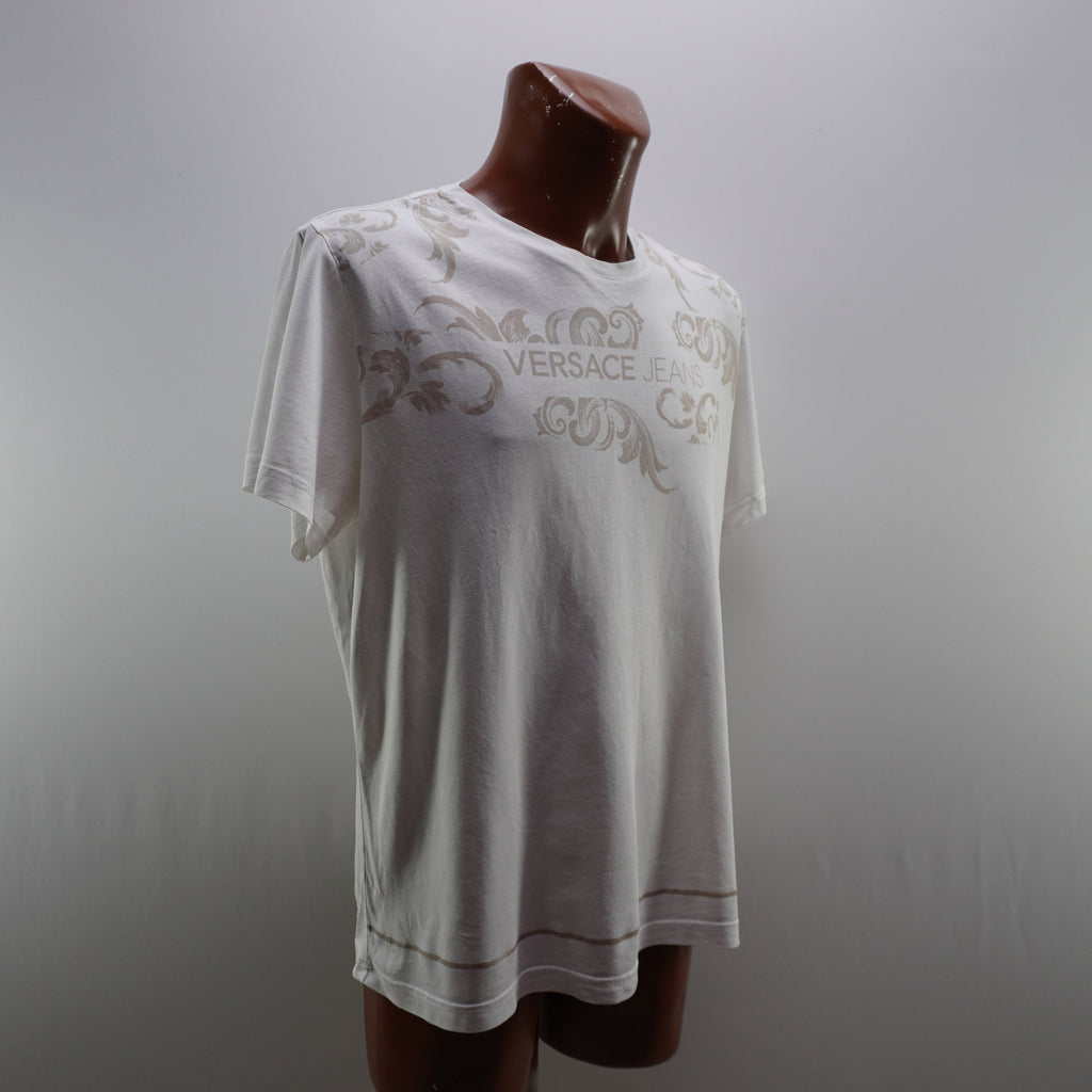 Camiseta de Manga Corta Versace para Hombre - Blanco, XXL, Usada en Muy Buen Estado