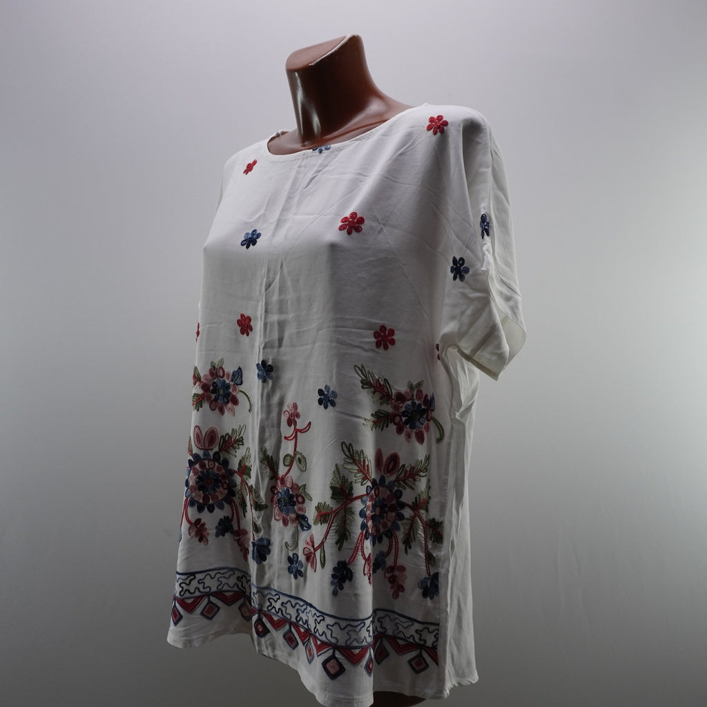 Camiseta de Manga Corta Italian Style para Mujer - Blanco, L, Usada en Muy Buen Estado