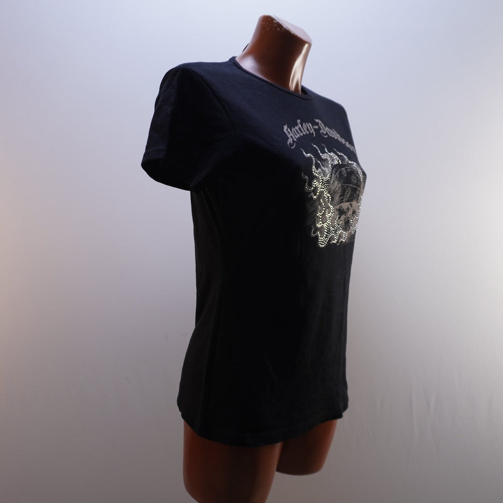 Camiseta Harley Davidson para Mujer Usada - Negra, L