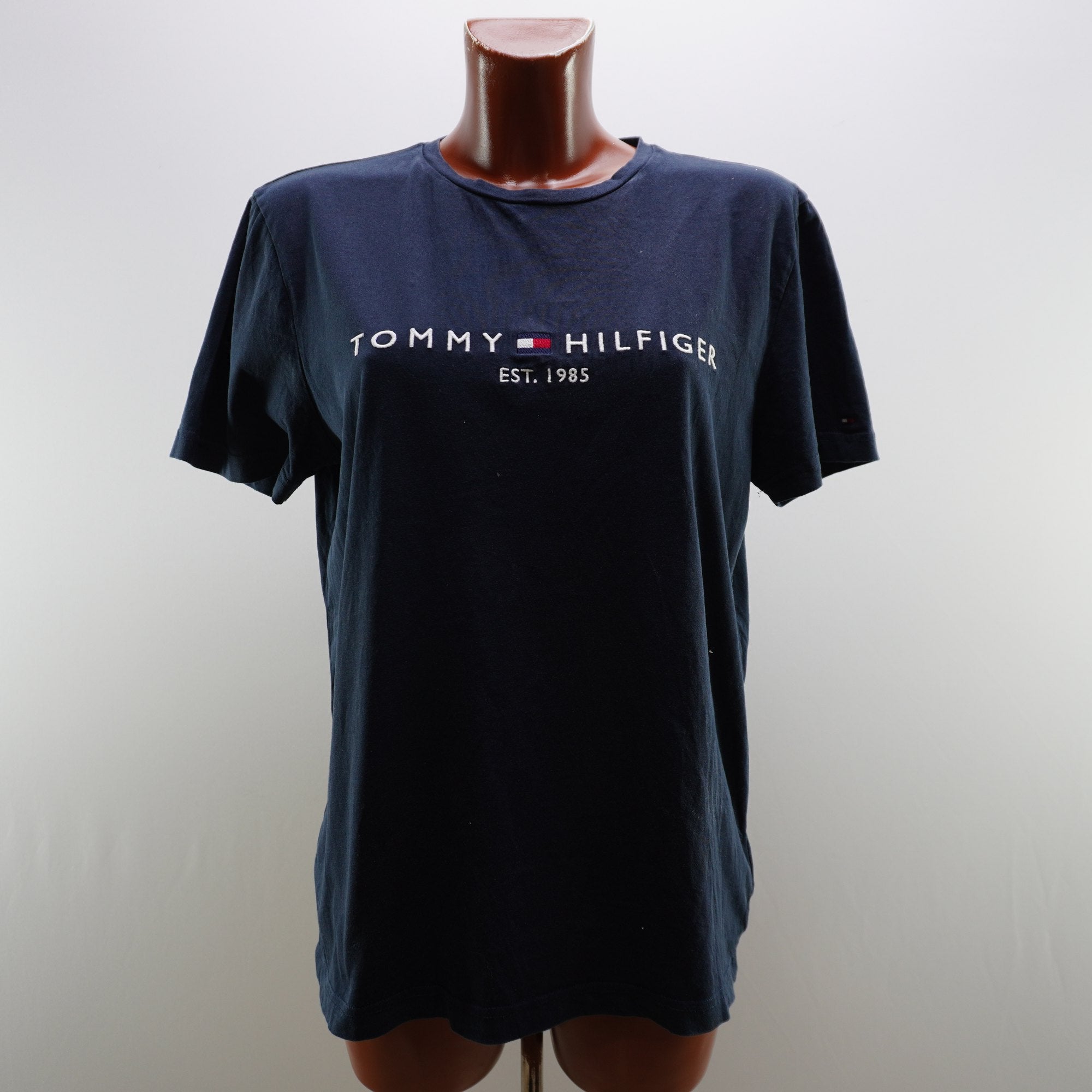 Camiseta de Manga Corta Tommy Hilfiger para Mujer Usada - Azul Marino, L